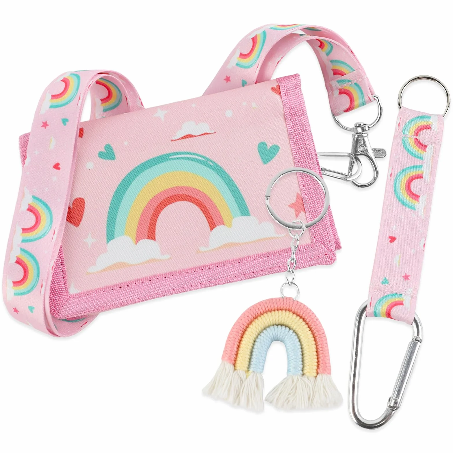 Pochette tour de cou pour enfants Arc-en-ciel 25 x 9 x 2.5 cm
