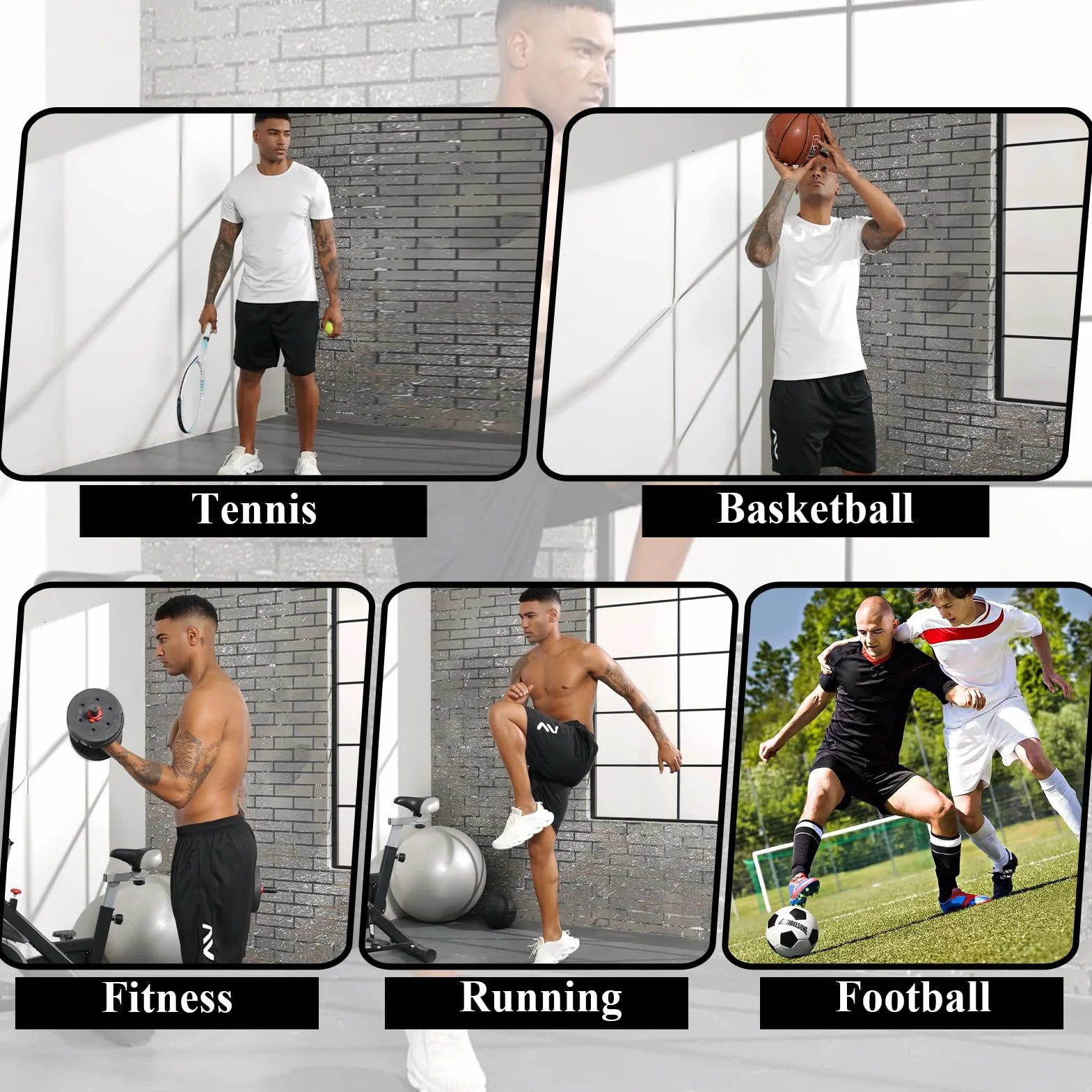 Lot de 3 Shorts de Sport pour Homme Séchage Rapide avec Poches Jogging Fitness