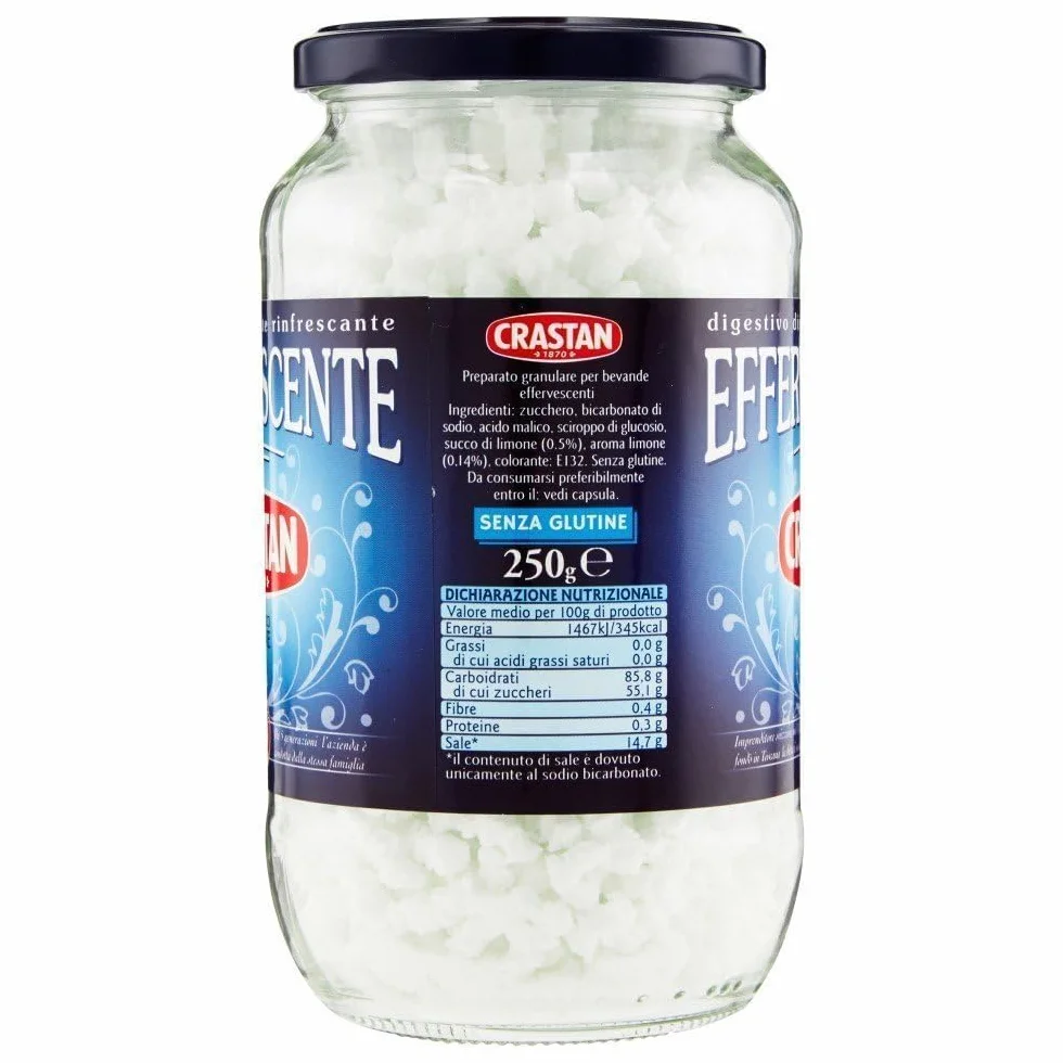 Italian Gourmet - Crastan - Effervescente Citron Digestive Rafraîchissante 6x250 g Poudre Effervescente au Jus de Citron Après Repas Sans Colorants Format Économique + Italian Gourmet Polpa