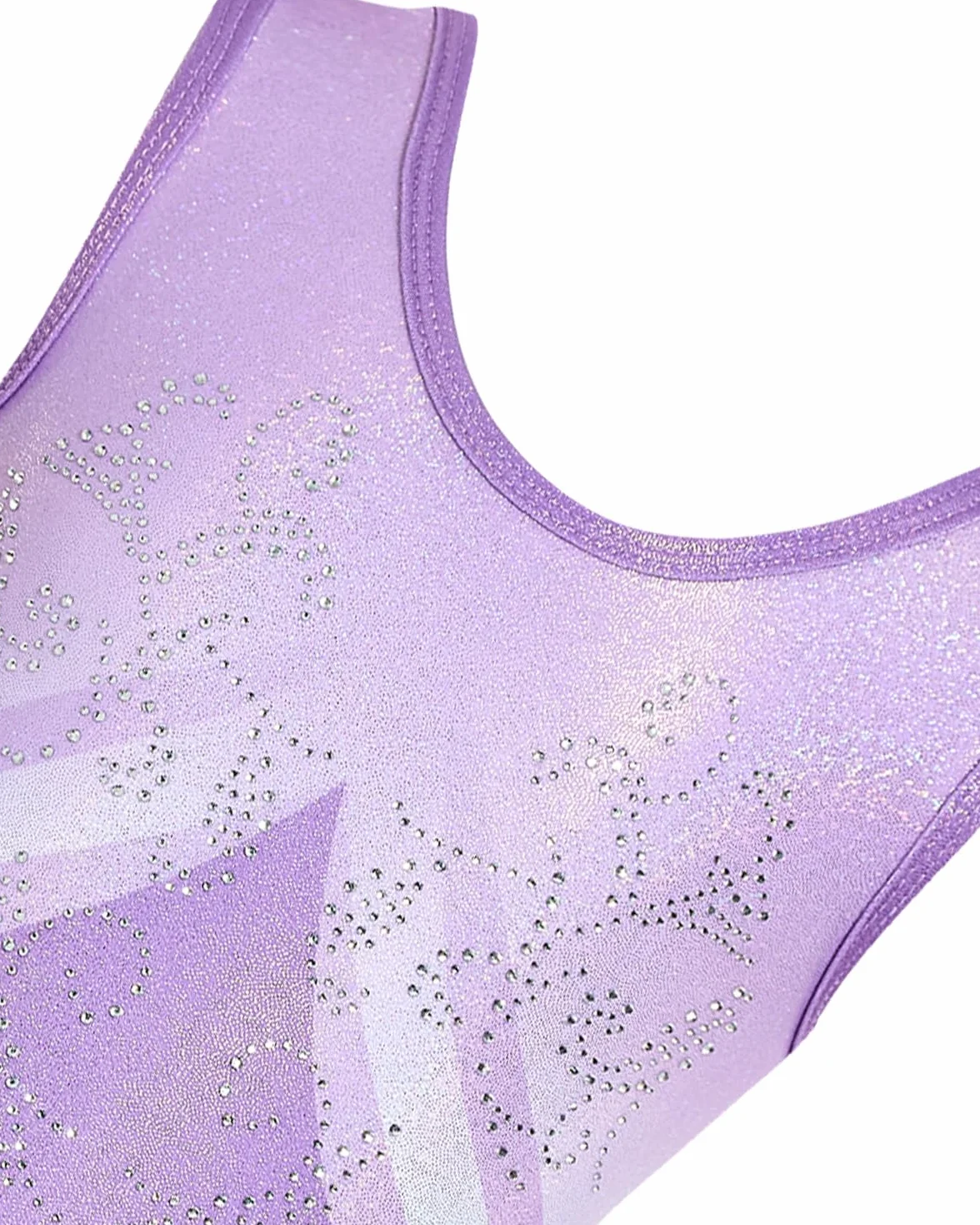 Gogokids Ensemble de Gymnastique Sans Manches 3 Pièces pour Filles avec Short Strass Design Croisé, Tenues Scintillantes Ballet 3-12 Ans