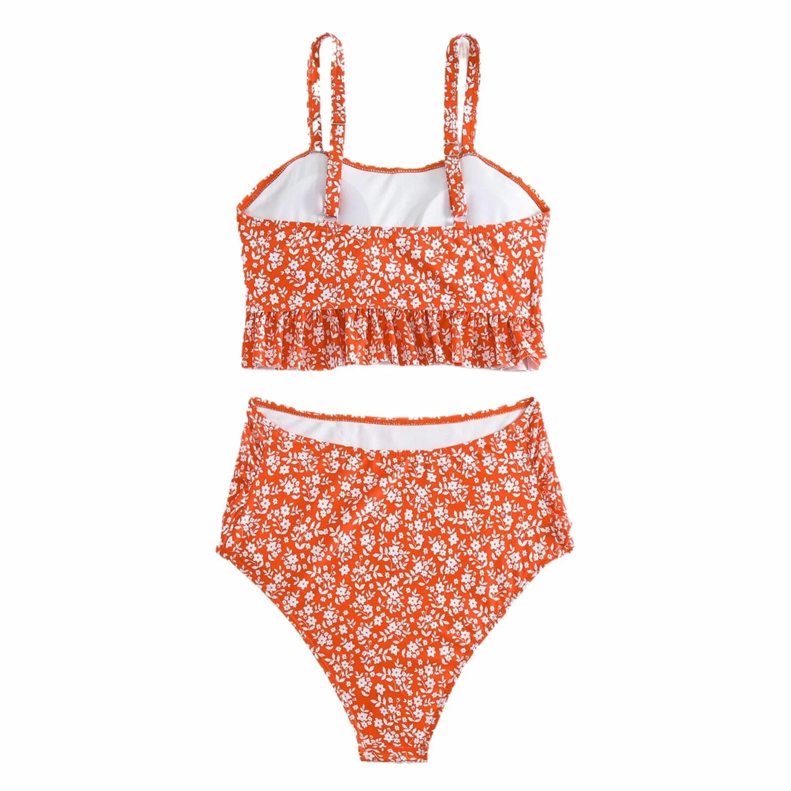 Maillot de bain maternité 2 pièces motif floral noir soutien-gorge réglable