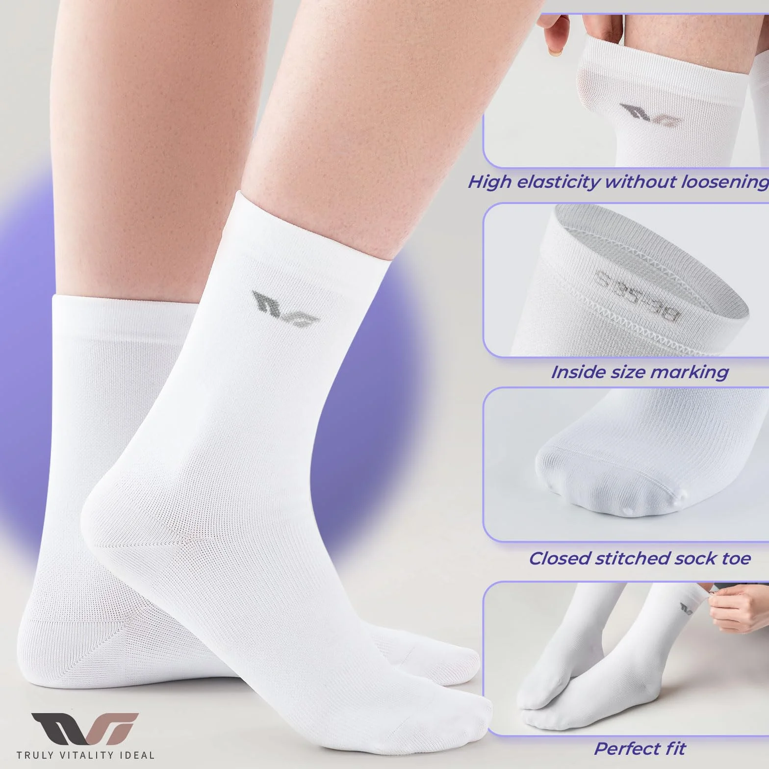 ROCKBROS TVI Chaussettes de Sport Femme Lot de 2, Socquette Courte Respirante Running Cyclisme Fitness Taille S/M