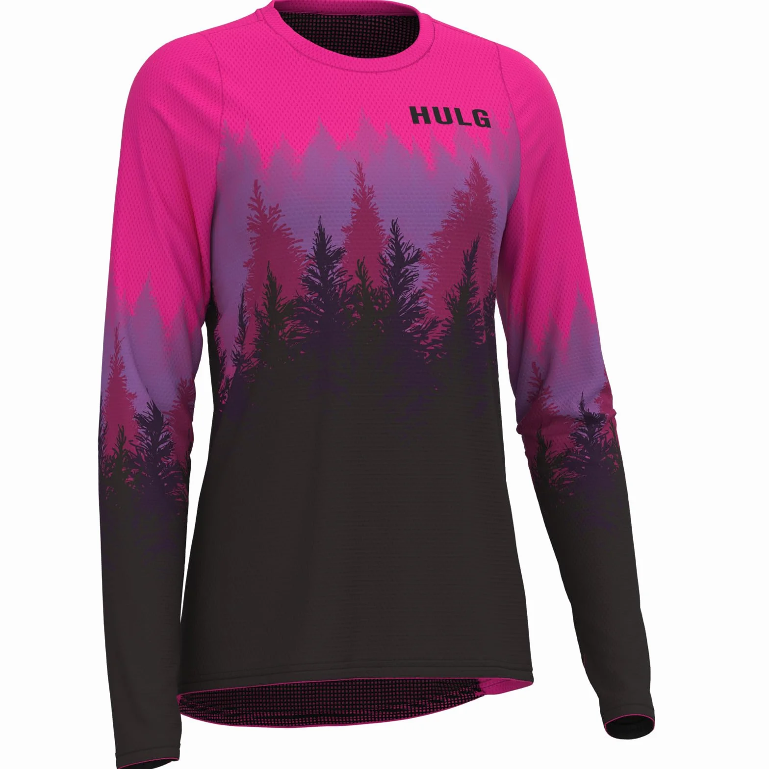 HULG Maillot de Cyclisme Femme Manches Longues, VTT, 100% Polyester, Séchage Rapide, Respirant