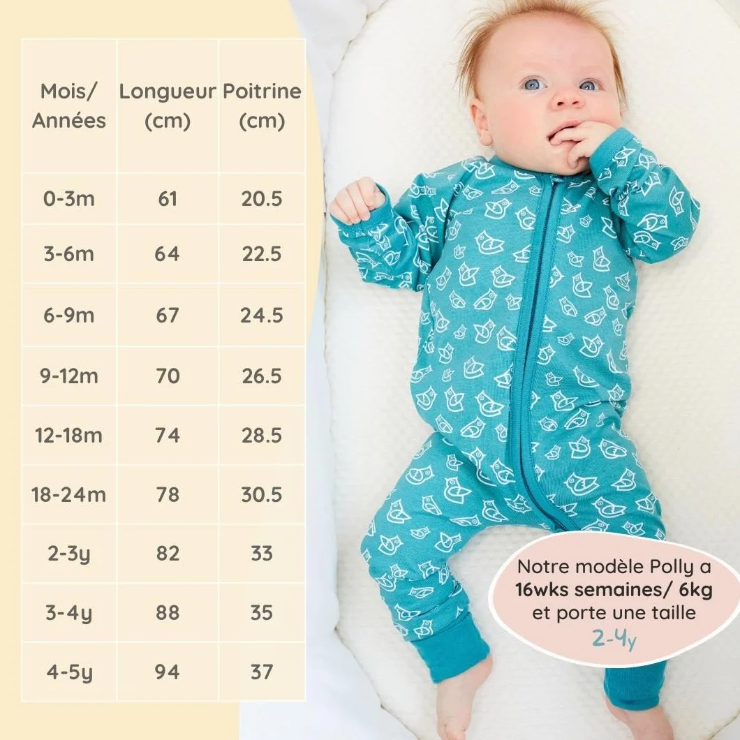 Bramble & Bear Lot de 2 Combinaisons de Nuit Coton Biologique pour Bébé - Vêtement Zippé Doux