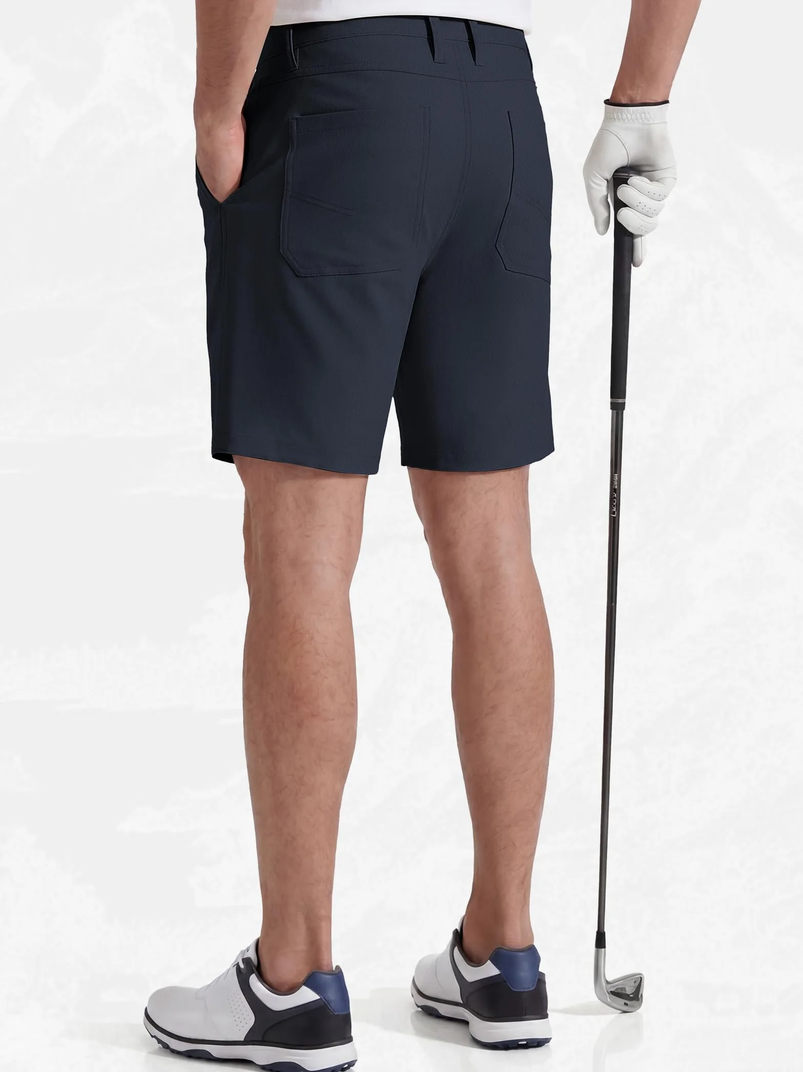 IGOLUMON Short de Golf Homme Chic Bermuda Sport Stretch Taille Élastique Invisible