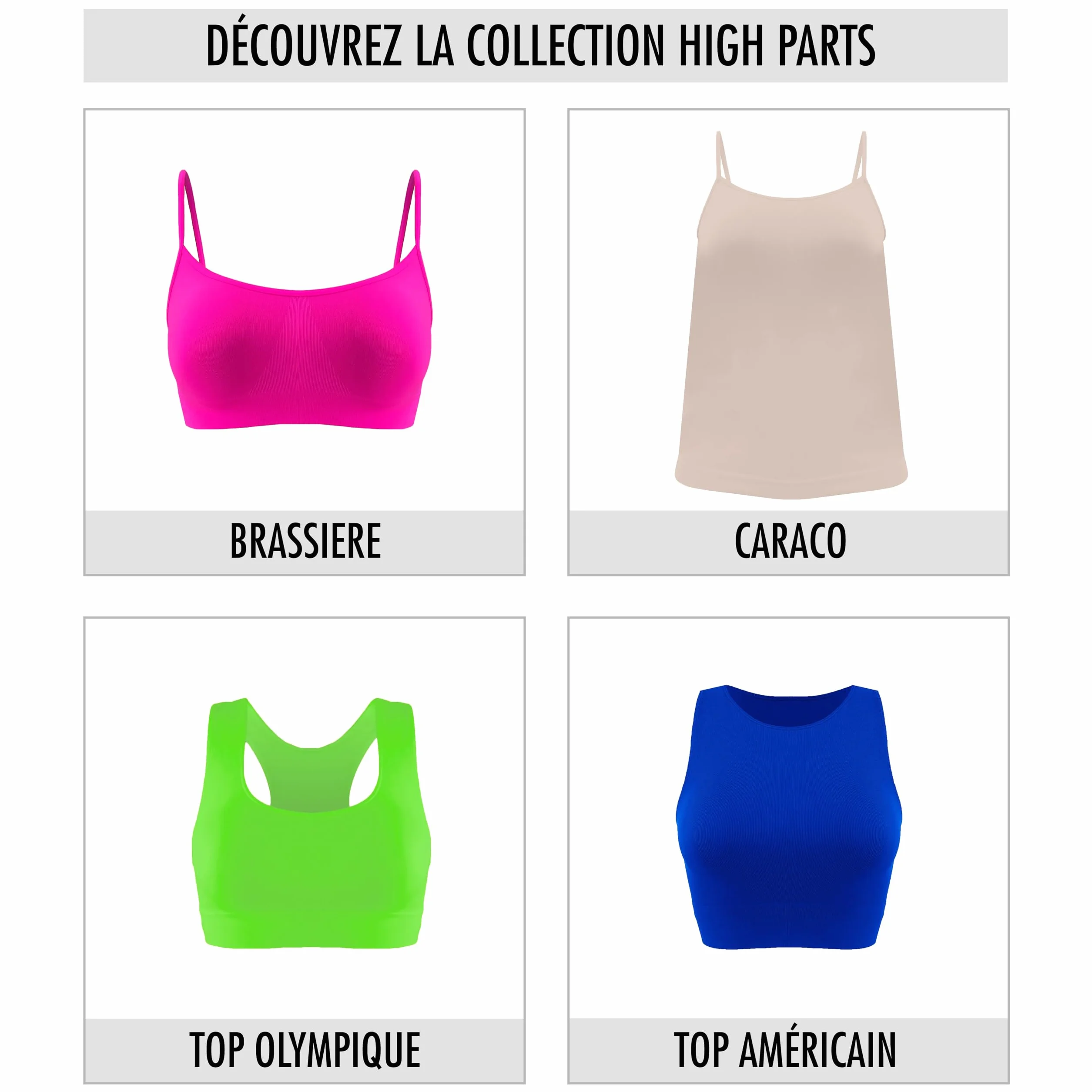 Risalti Brassiere Fille Sport Olympic Microfibre 3Pcs - Brassiere De Sport Enfant Fille - Made in Italy