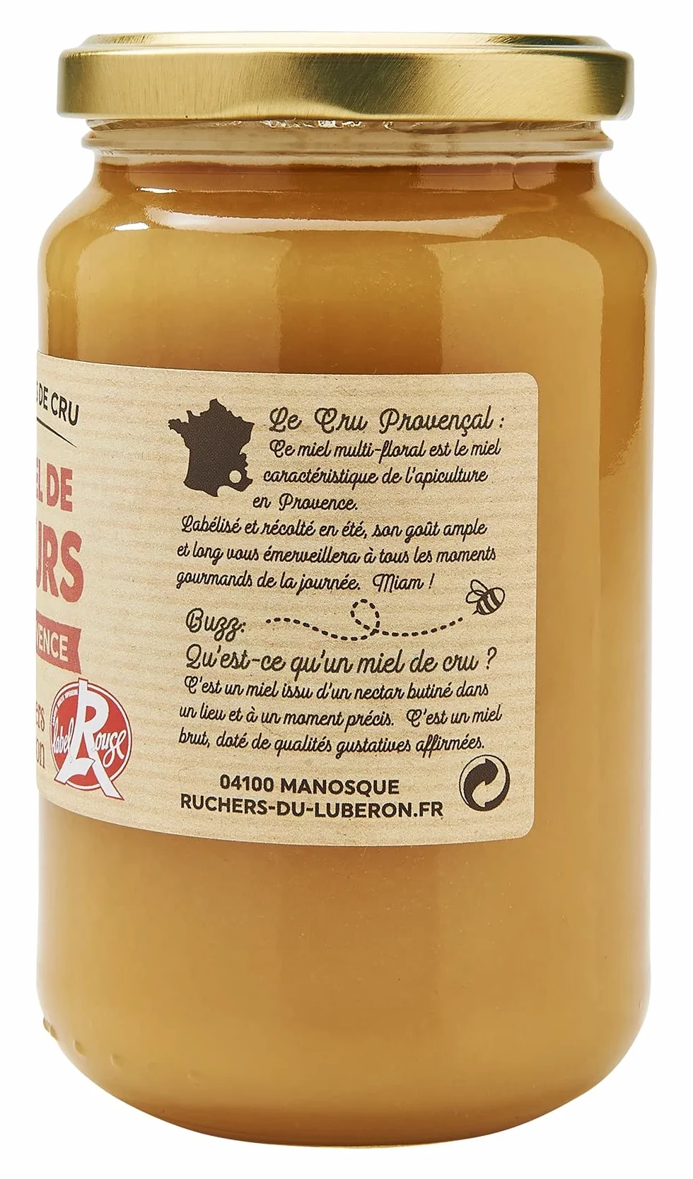 Les Ruchers du Luberon Miel de Fleurs de Provence IGP/Label Rouge 500 g