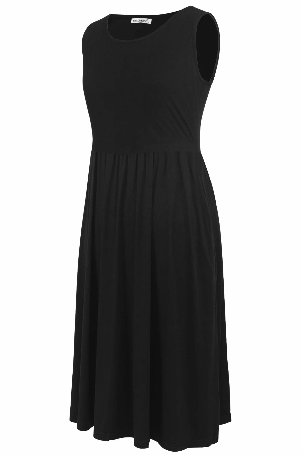Robe d'allaitement de Maternité sans Manches en Patchwork pour Femmes avec Poches