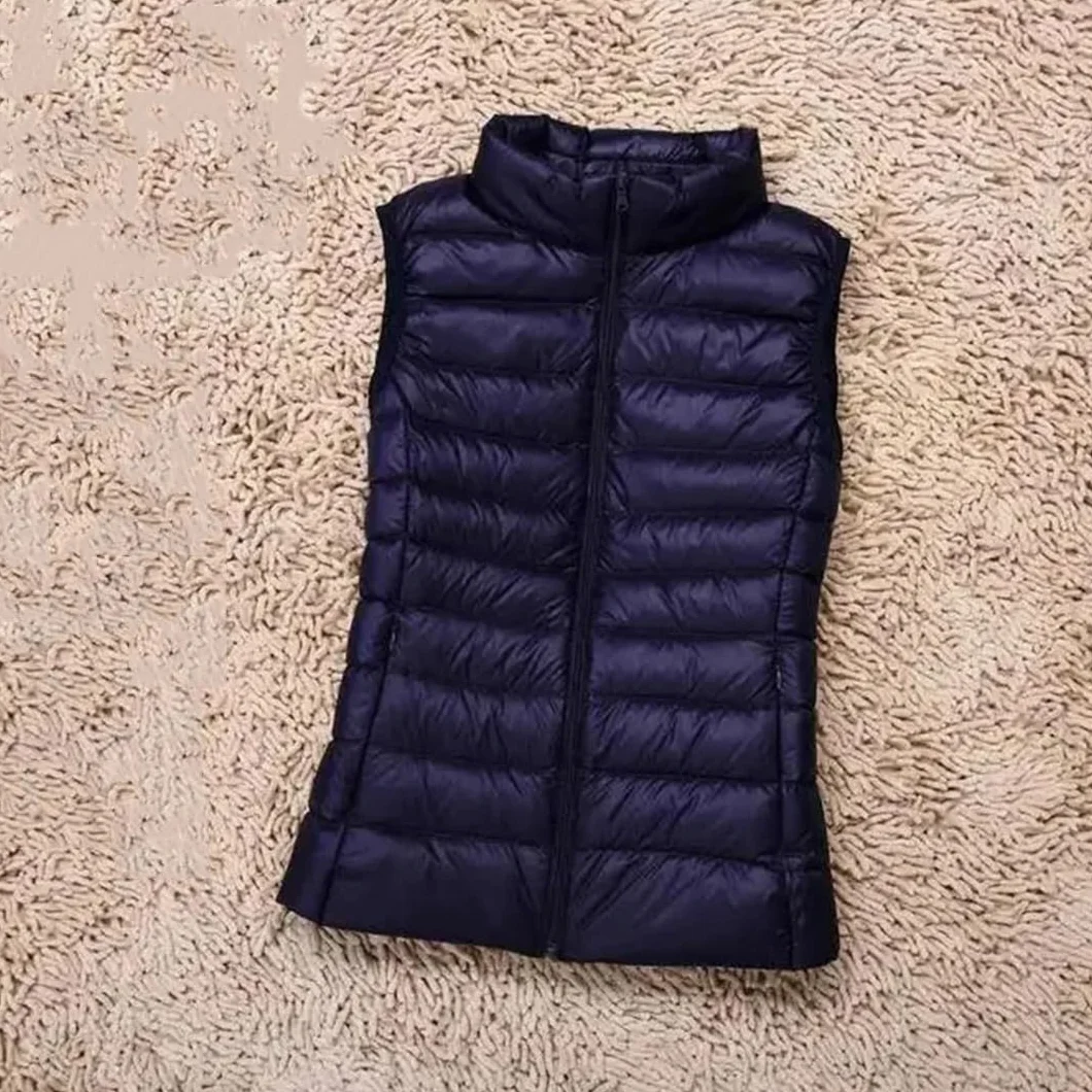 Doudoune Femme Sans Manches Gilet Chaud Plumes Canard Blanc Manteau