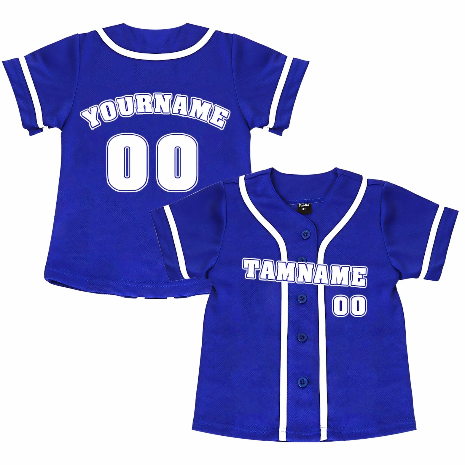 TopTie Maillot de baseball personnalisé pour garçons, jersey boutonné vers le bas