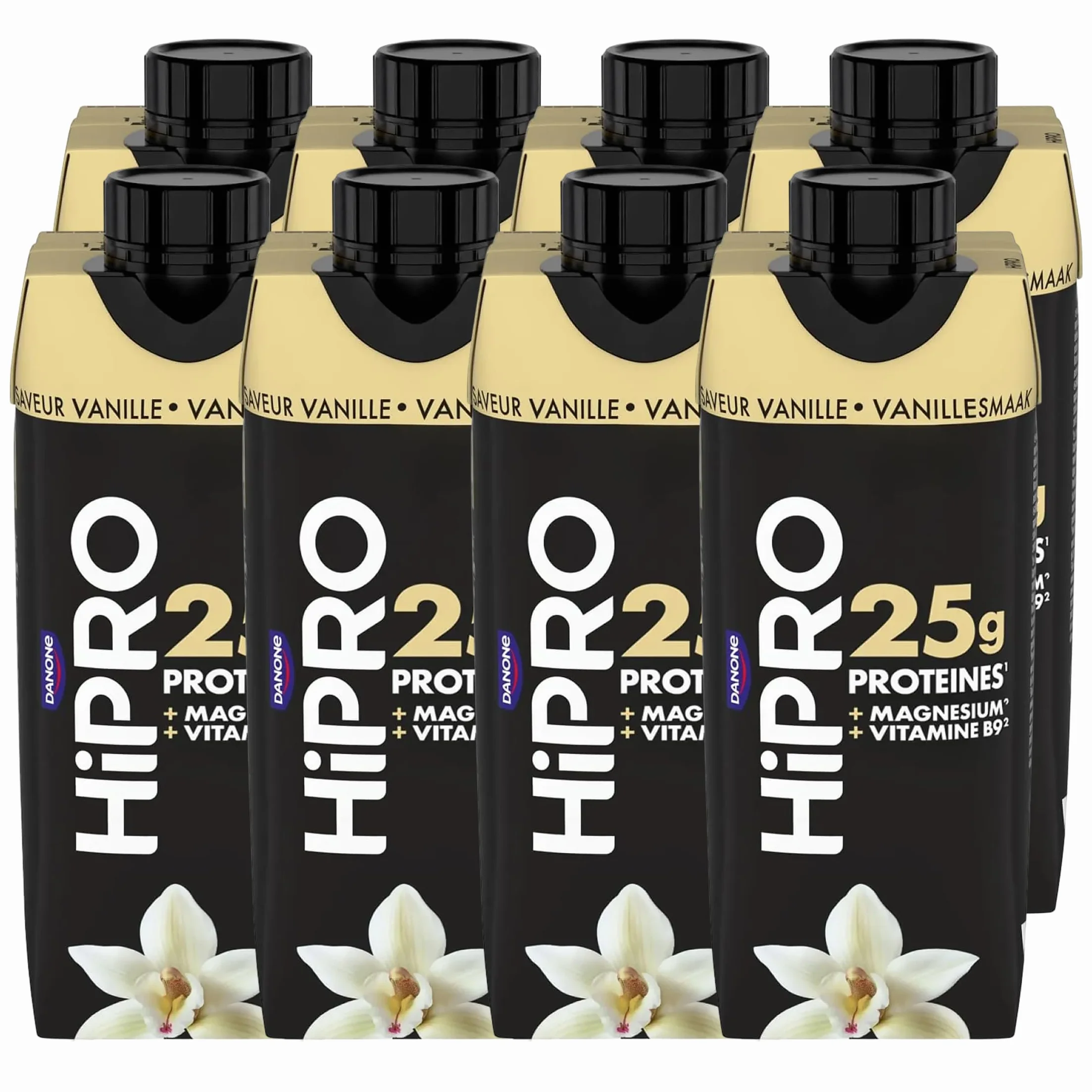 Hipro Boisson Protéinée Goût Vanille, 8 x 330ml
