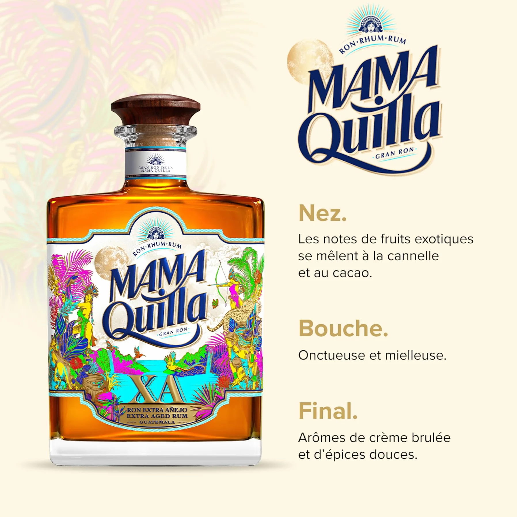 MAMA QUILLA - Rhum Vieux XA - Médaille d’or Rum & Cachaça Masters 2022 - 40 % Alcool - Origine : Guatemala - Bouteille de 70 cl