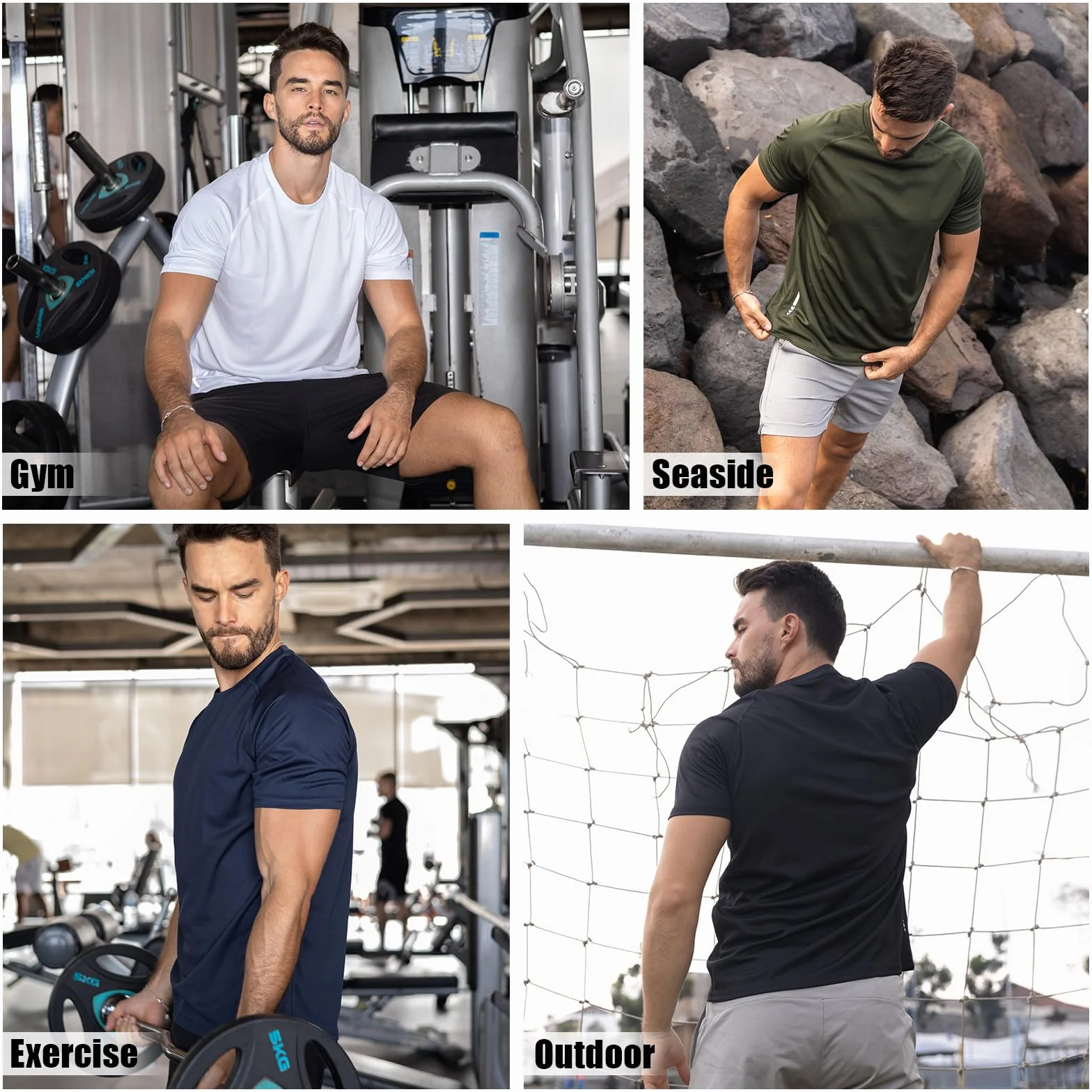 ZENGVEE 3 Pack T-Shirt Sport Homme Manches Courtes Séchage Rapide Respirant Running Fitness Gym Haut
