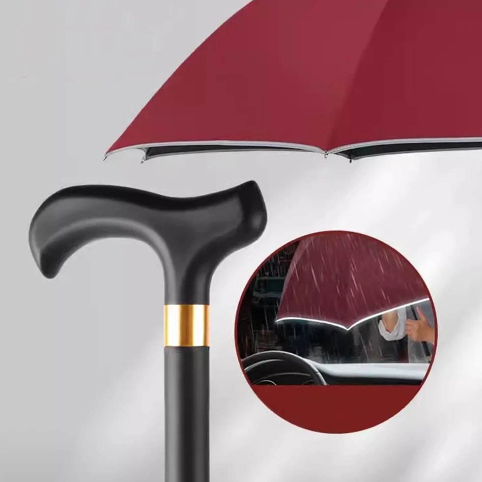 Parapluie Canne de Marche Antidérapant Résistant au Vent Multifonction 83cm