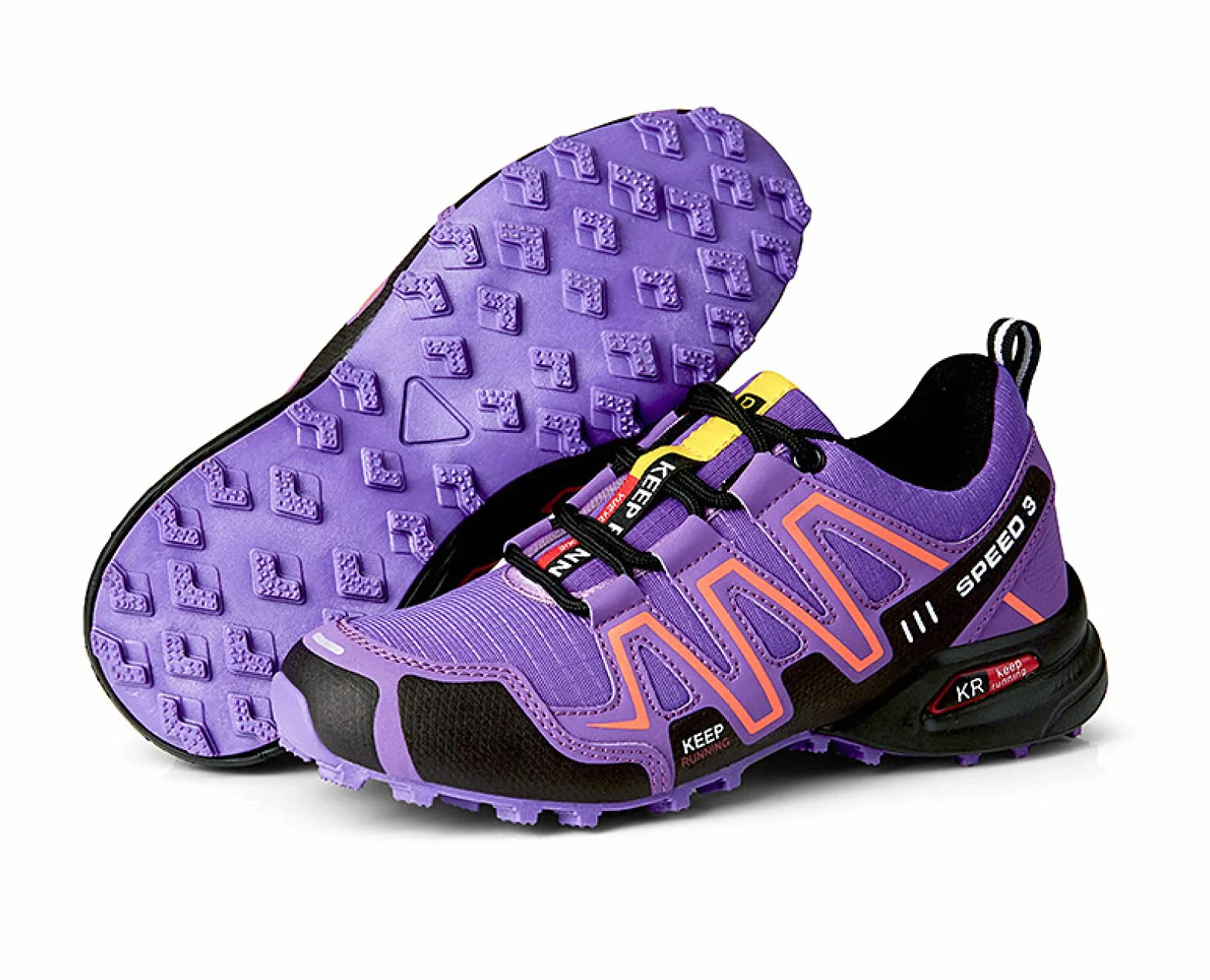 AGYE Chaussures de Cyclisme Femmes VTT Vélo Route Respirantes Antidérapantes Baskets D'équitation sans Verrouillage Purple EU38