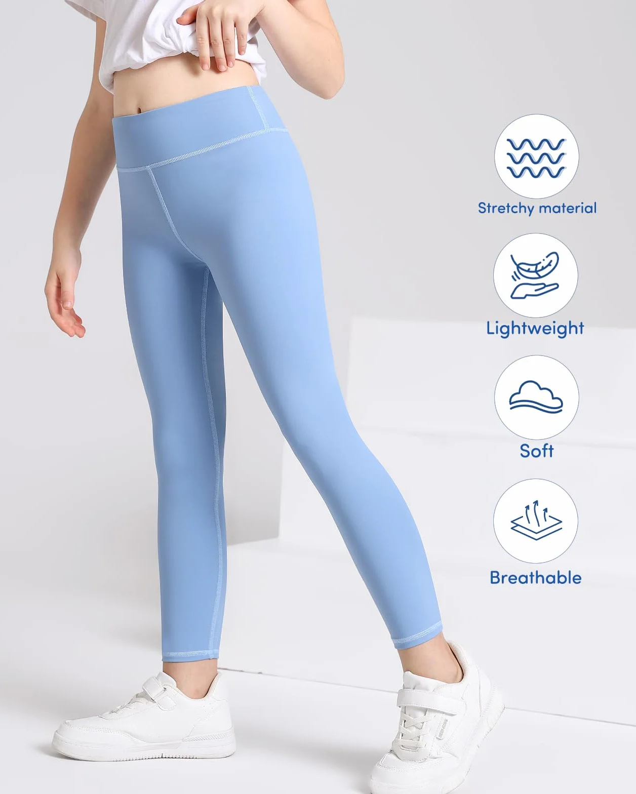 Domee Legging Sport Gymnastique Pantalon Long Fille Lot de 3
