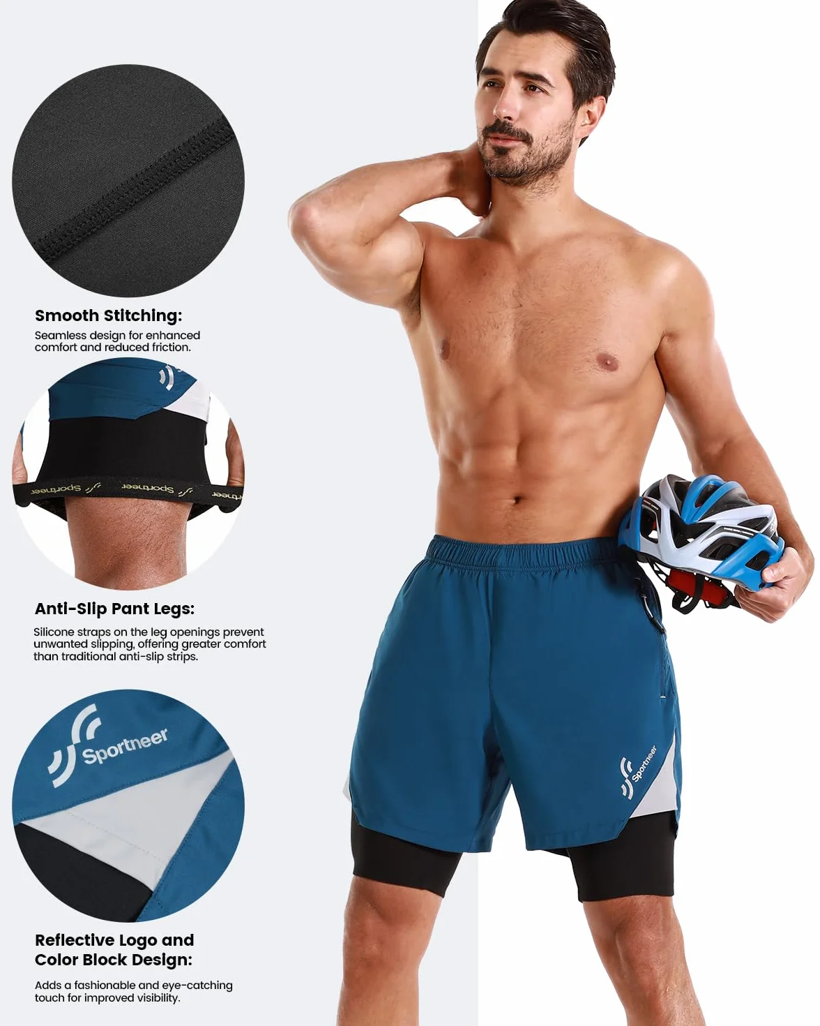 Sportneer Pantalon de cyclisme homme rembourrage 3D Taille M 3XL