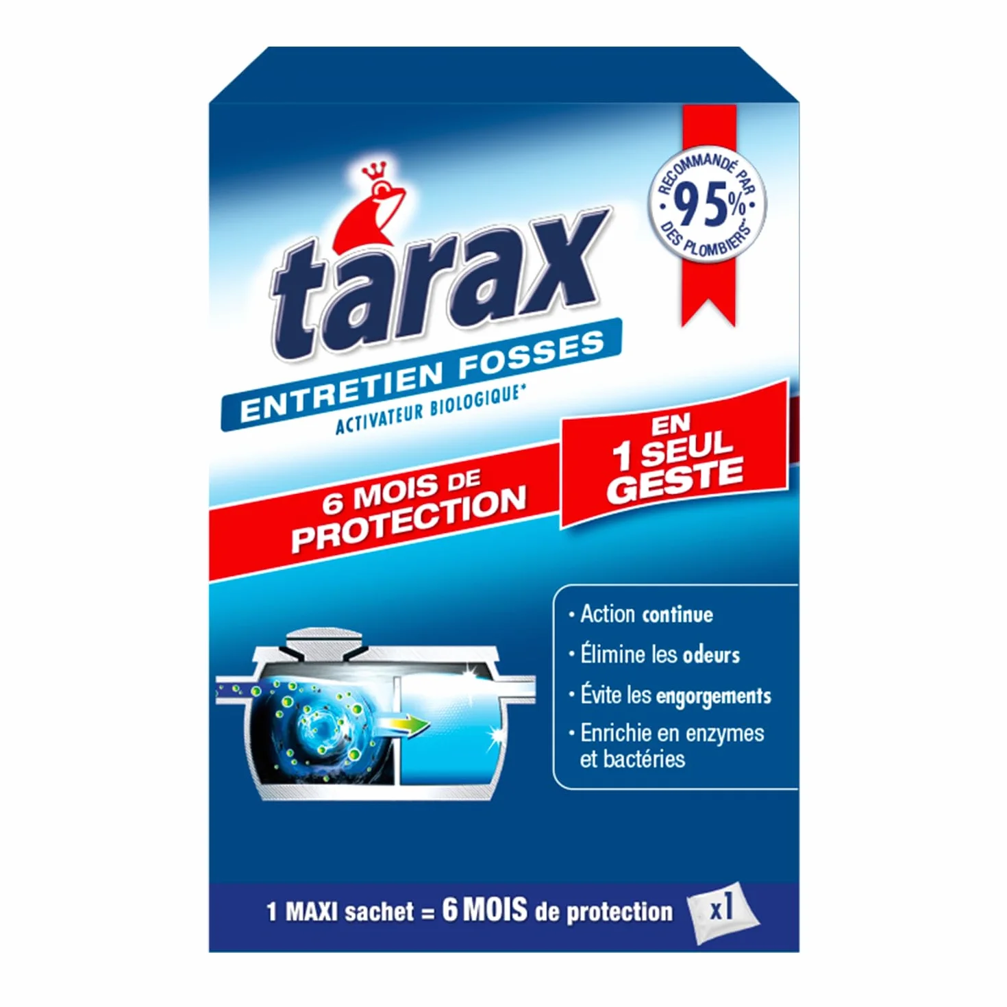 Traitement Fosses Septiques 6 Mois - Activateur Fosse Septique Enzymes Bactéries - 1 Maxi Sachet