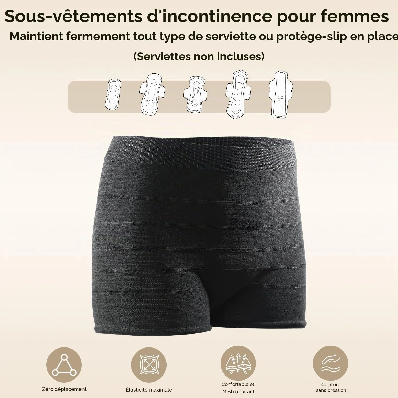 Culottes Jetables Maternité Lot de 4 Respirant Extensibles Coupe Haute Sous-vêtements Post-Partum Césarienne