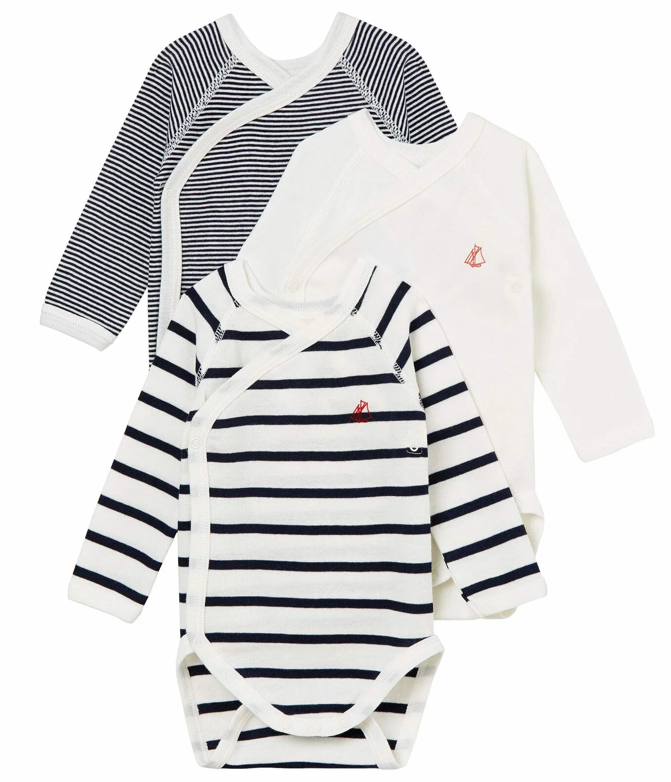 Petit Bateau Body Mixte bébé lot de 3