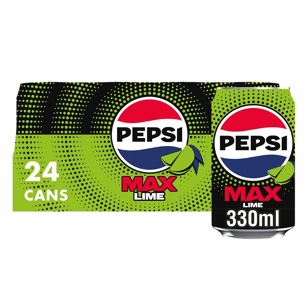 Pepsi Max Lime Lot de 24 boîtes de cola sans sucre 330 ml