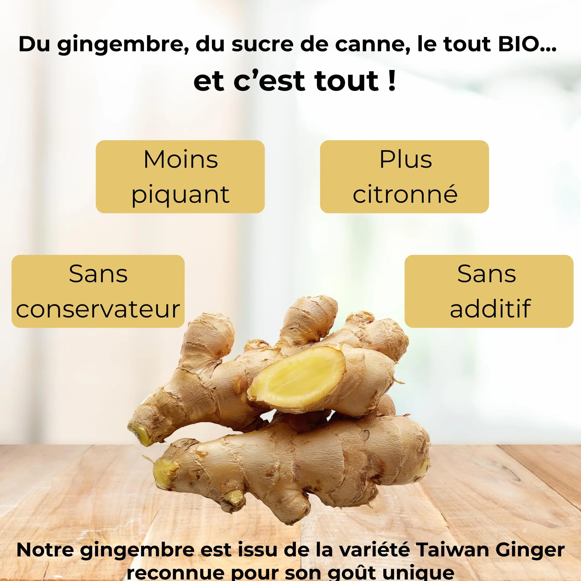 Gingembre confit BIO en cubes 1850 g – Sachet vrac – Format familial