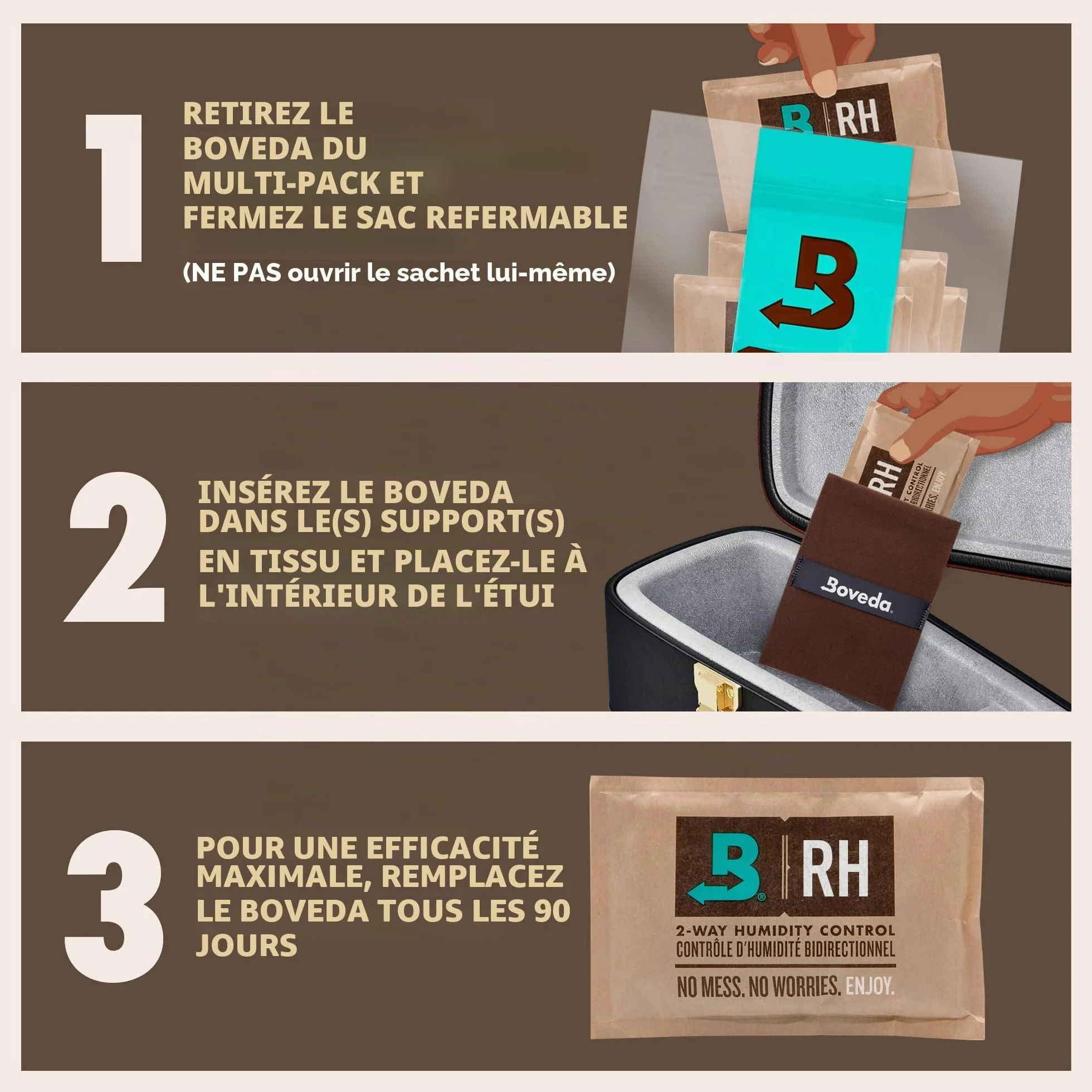 Boveda 49% Two-Way Humidity Control Packs for Music Instruments – 4 Pack – Standard Size – Prevents Warping & Cracking for Wooden Instruments– Humidifier Packs for Instrument Cases – Resealable Bag