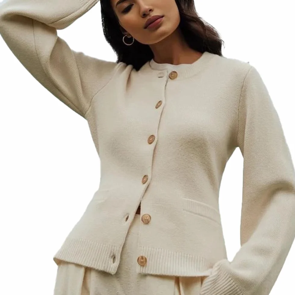 Veste en Tricot Super Doux avec Boutons