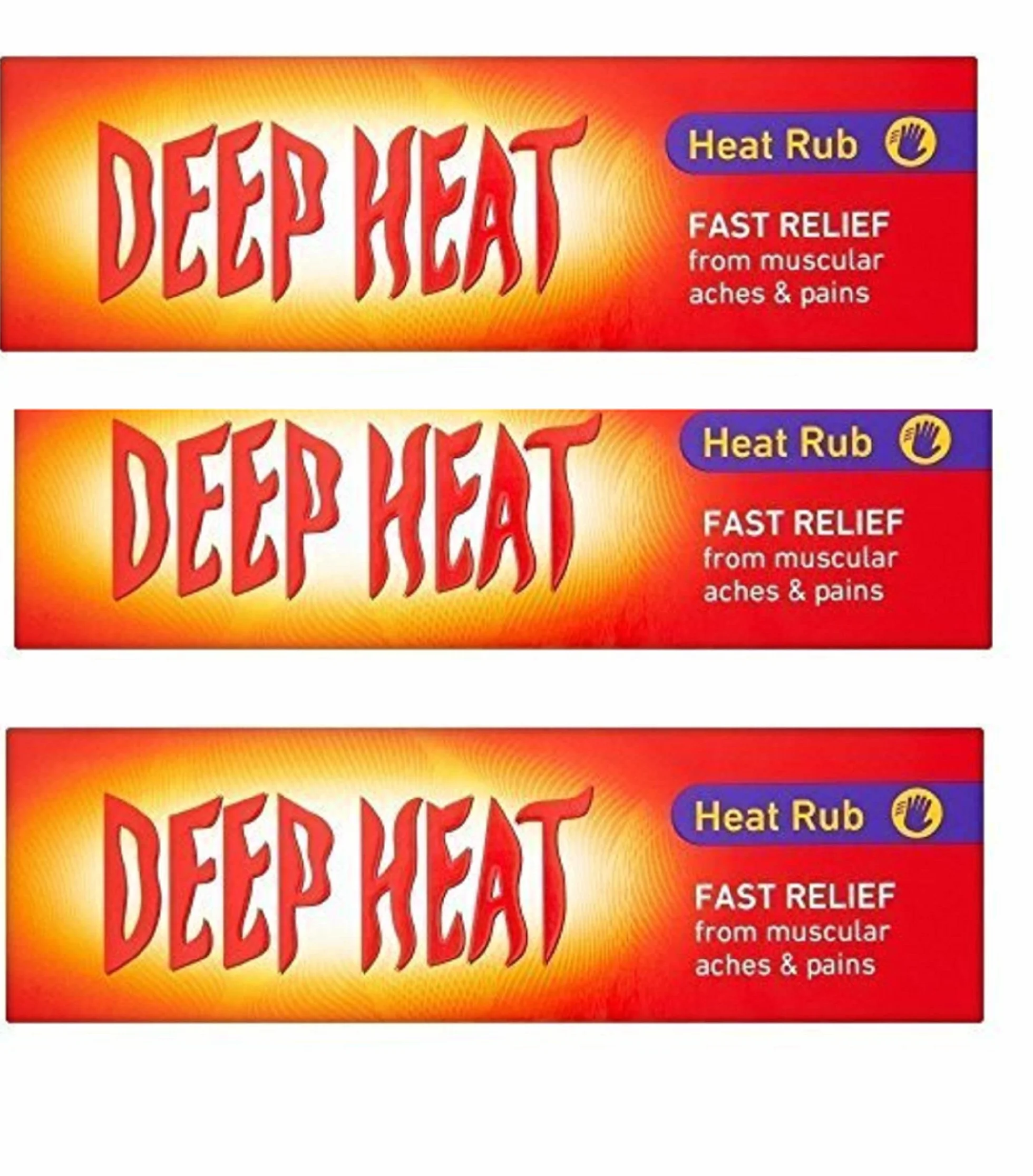 3 X Deep Heat Chaleur Frottement 100g (300g TOTAL)