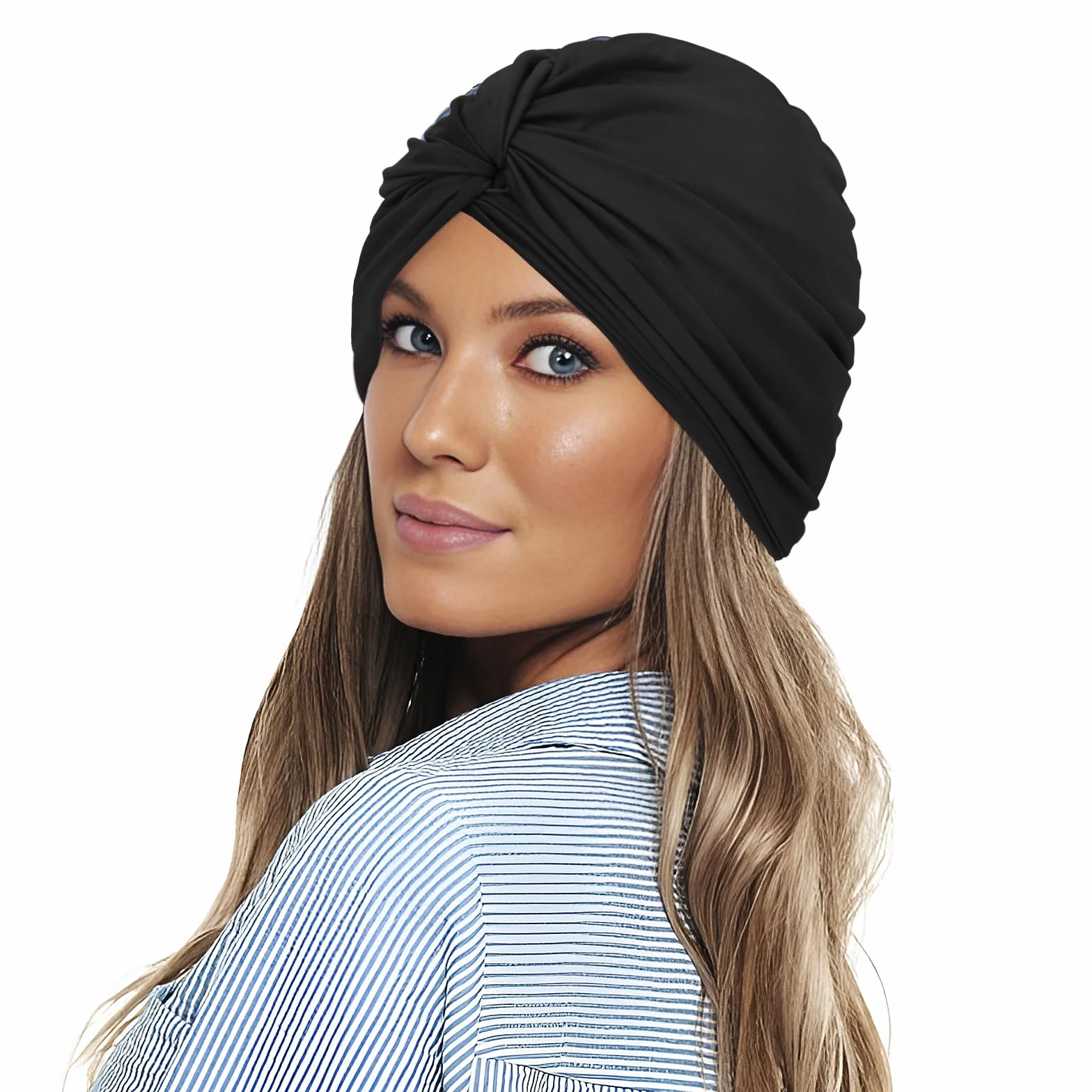 Bonnet de Piscine Femme Turban Sauna Tissu Maillot de Bain Casque Thermal Taille Unique