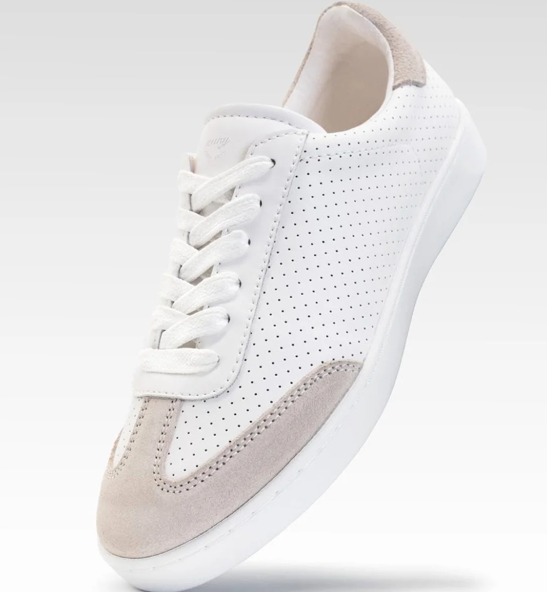 Anna Kern Suny 7420 Baskets de danse en cuir blanc pour homme Semelle en polyuréthane amovible