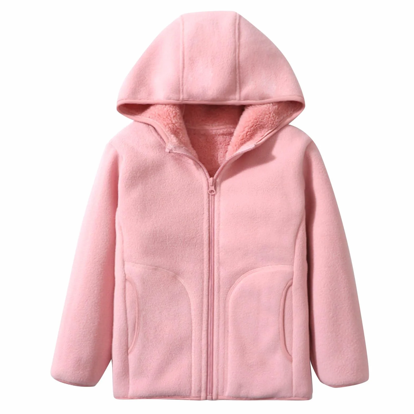 Sweat Capuche zippé doublé Polaire Chaud Veste Poche Tenue Sport 3-16 Ans