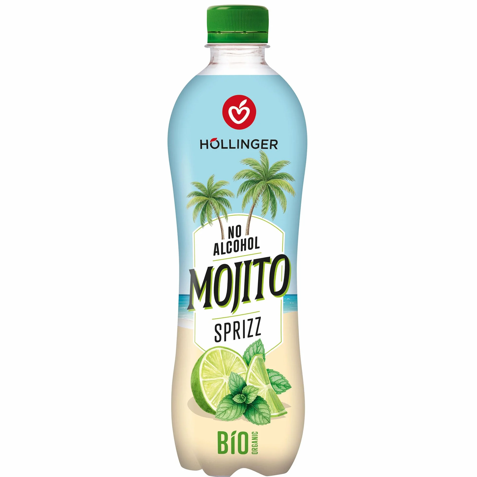 Höllinger Mojito Sprizz Bio Sans Alcool, Boisson Pétillante au Citron Vert et Menthe, 500ml, Biologique