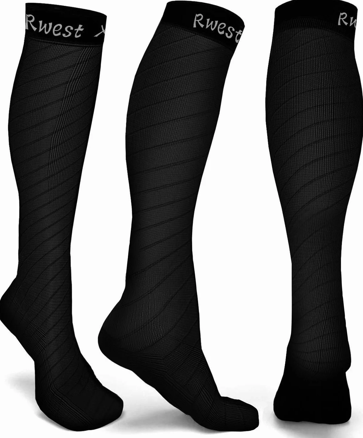 Chaussettes de Contention Femme Homme, Chaussette de Compression Sport Course Randonnée