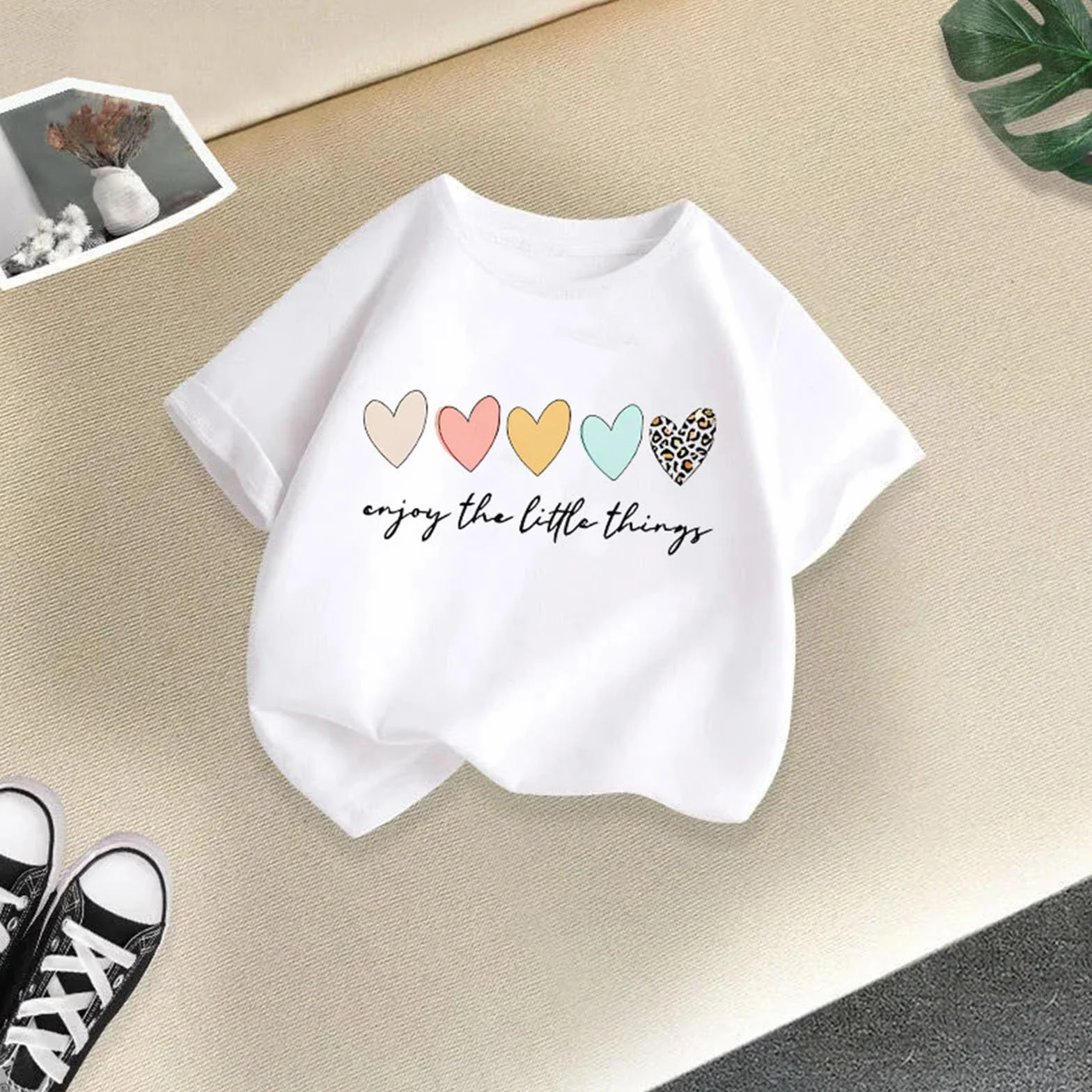 T-Shirt Fille Coton Imprimé Étoile Stretch 2-14 Ans