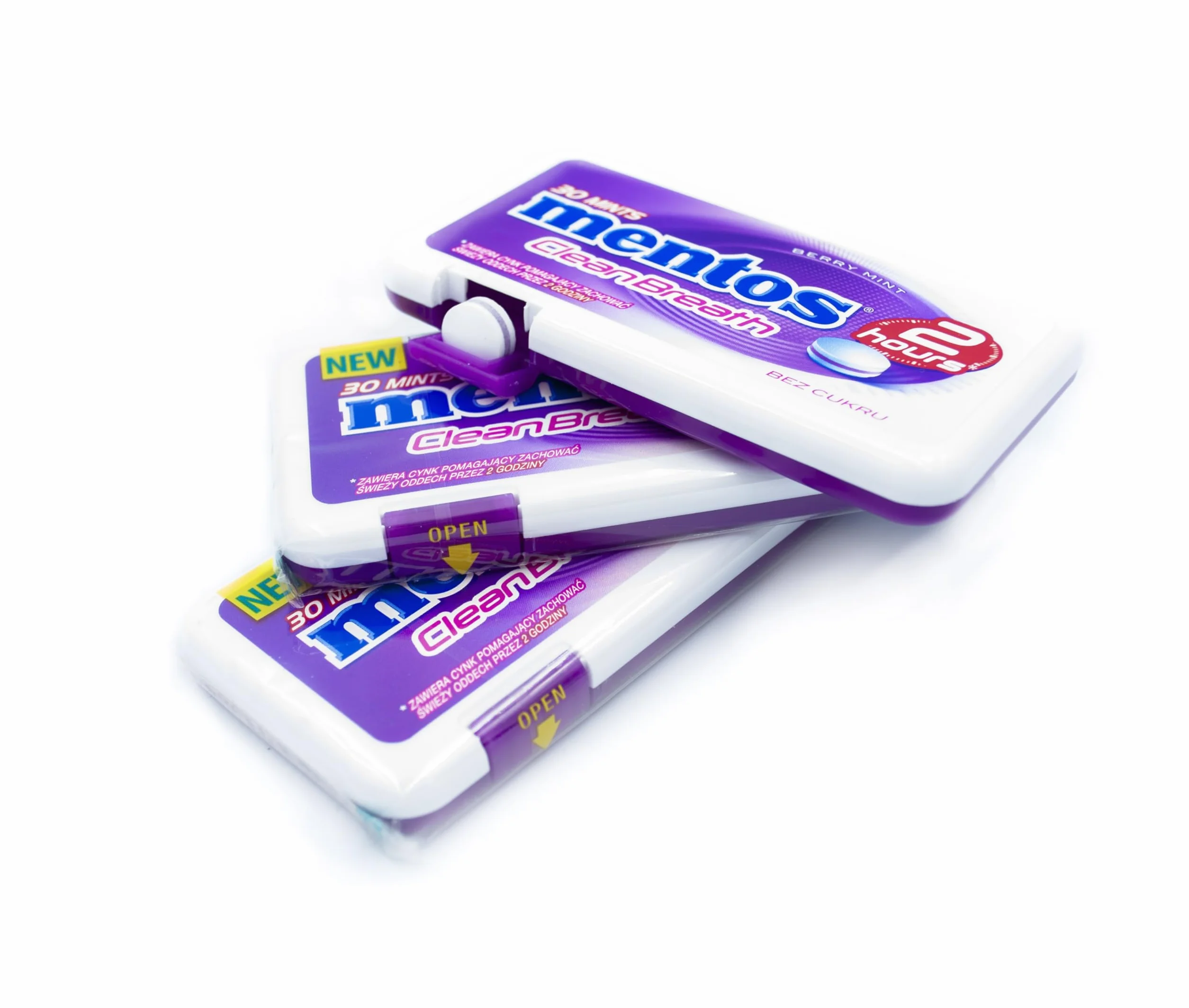 Mentos Clean Breath Lot de 12 pastilles aux fruits rouges et menthe 21 g