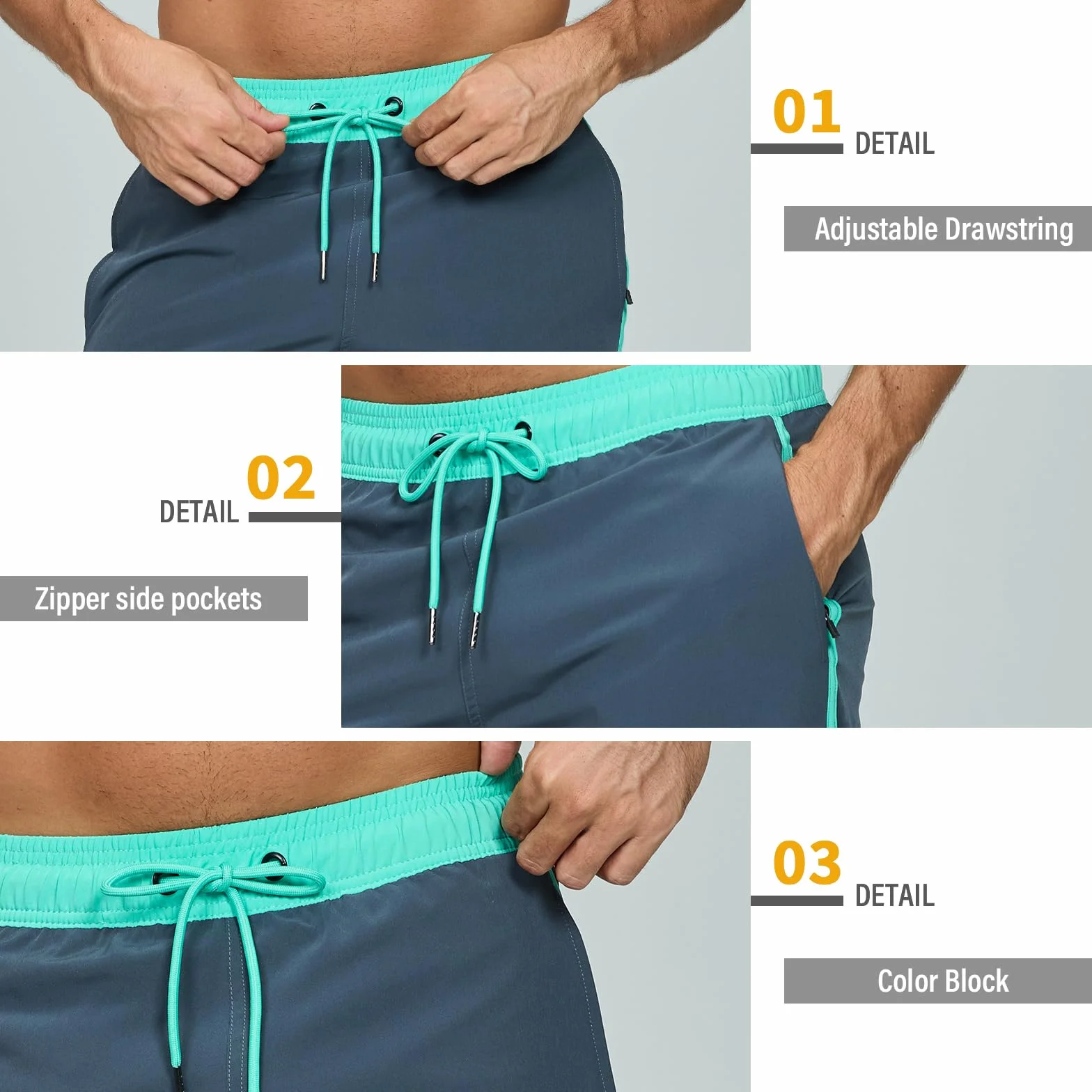 EDOTON Shorts de Bain Homme Maillot de Bain à Séchage Rapide avec Poches S-XXL