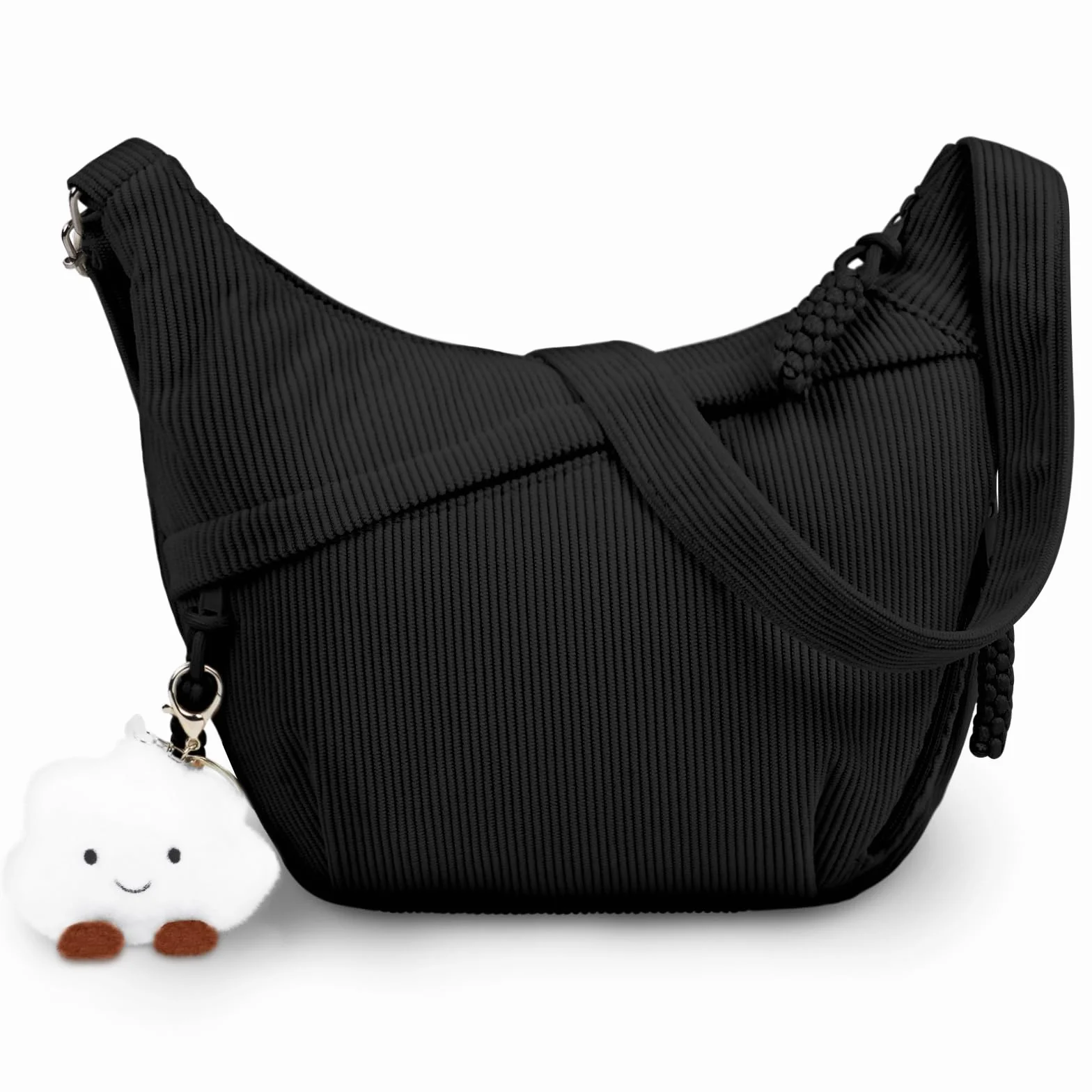 Aucuu Sac à Bandoulière Grand Hobo avec Pendentif Nuage, Sangle Ajustable pour Femme