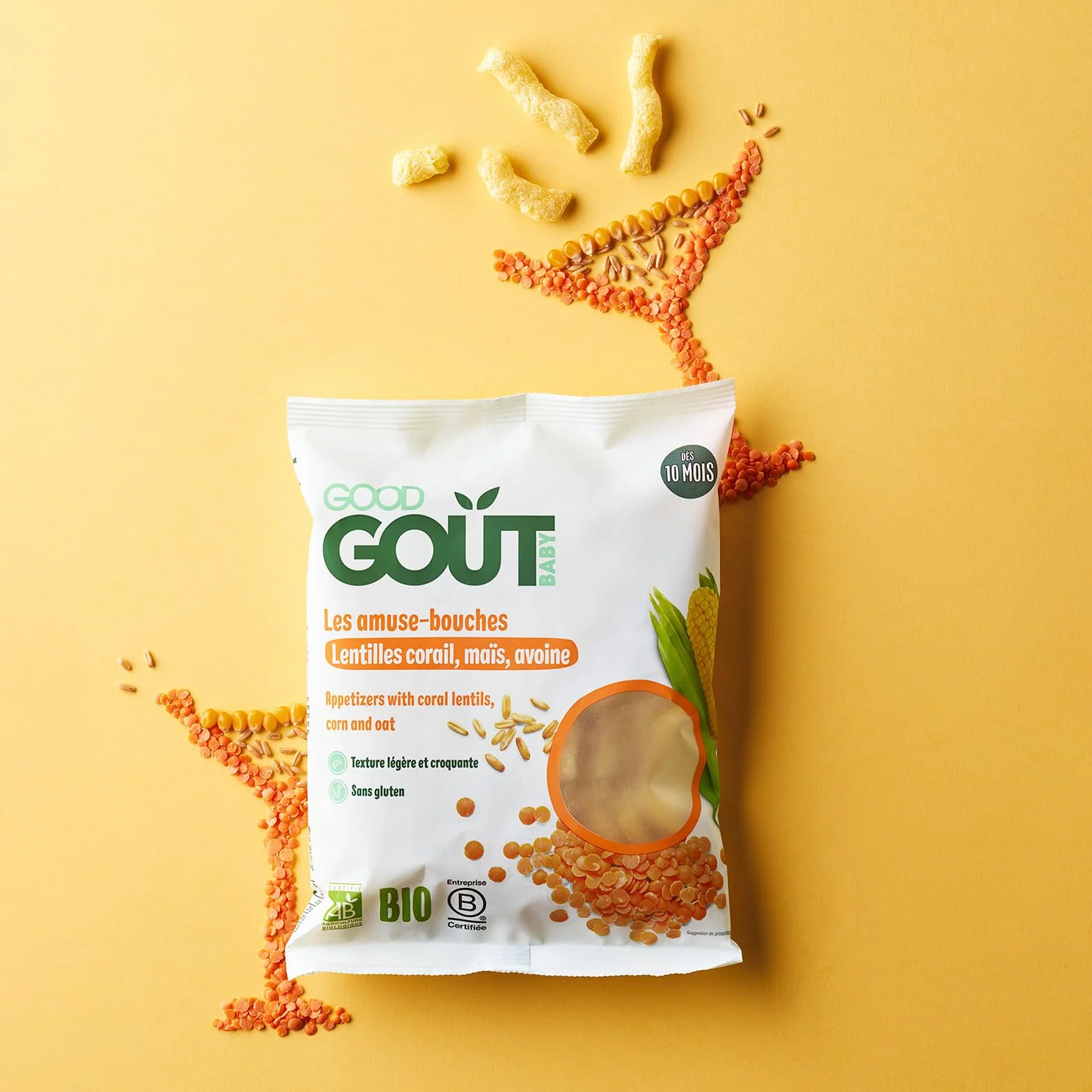 GOOD GOÛT - Amuse-bouches - Snack bébé - Dès 10 Mois - Texture légère et fondante - Sans gluten - Format nomade