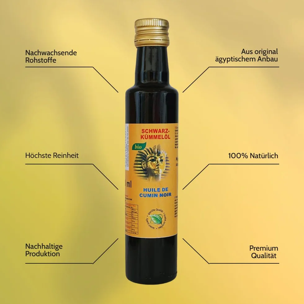 Pure Huile de Nigelle Bio - Nigella sativa pressée à froid de Égypte 2x100ml