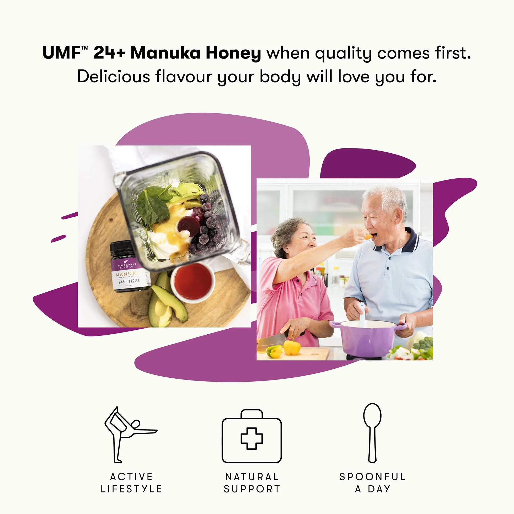 Miel de Manuka MGO 1122+ / UMF 24+ de New Zealand Honey Co. | Actif et brut | Fabriqué en Nouvelle-Zélande | 250g