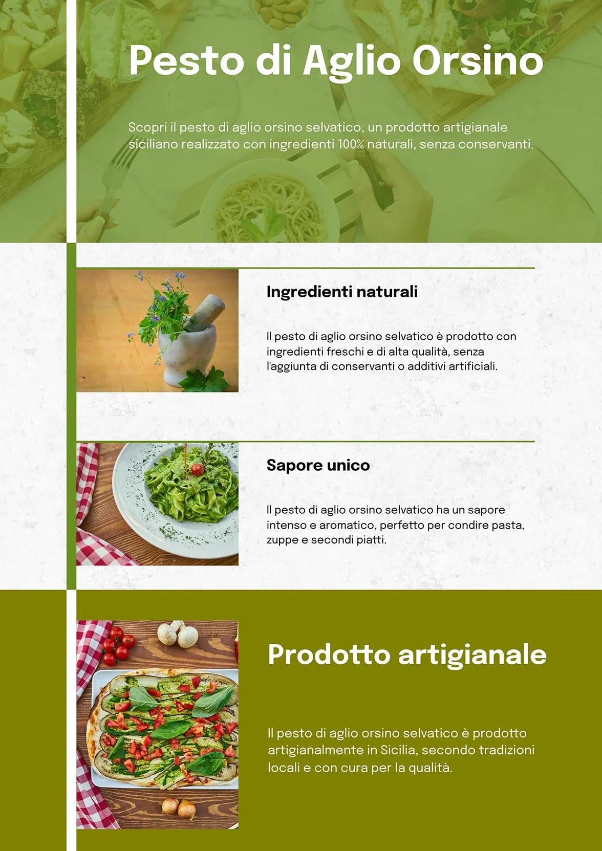 Taudì Conserve Pesto D'Ail Orsino Sauvage – Délice Sicilien 100% Naturel, Artisanal, Ingrédients Sélectionnés Pour Pâtes, Bruschettas & Plus, 180g en Pot De Verre Premium