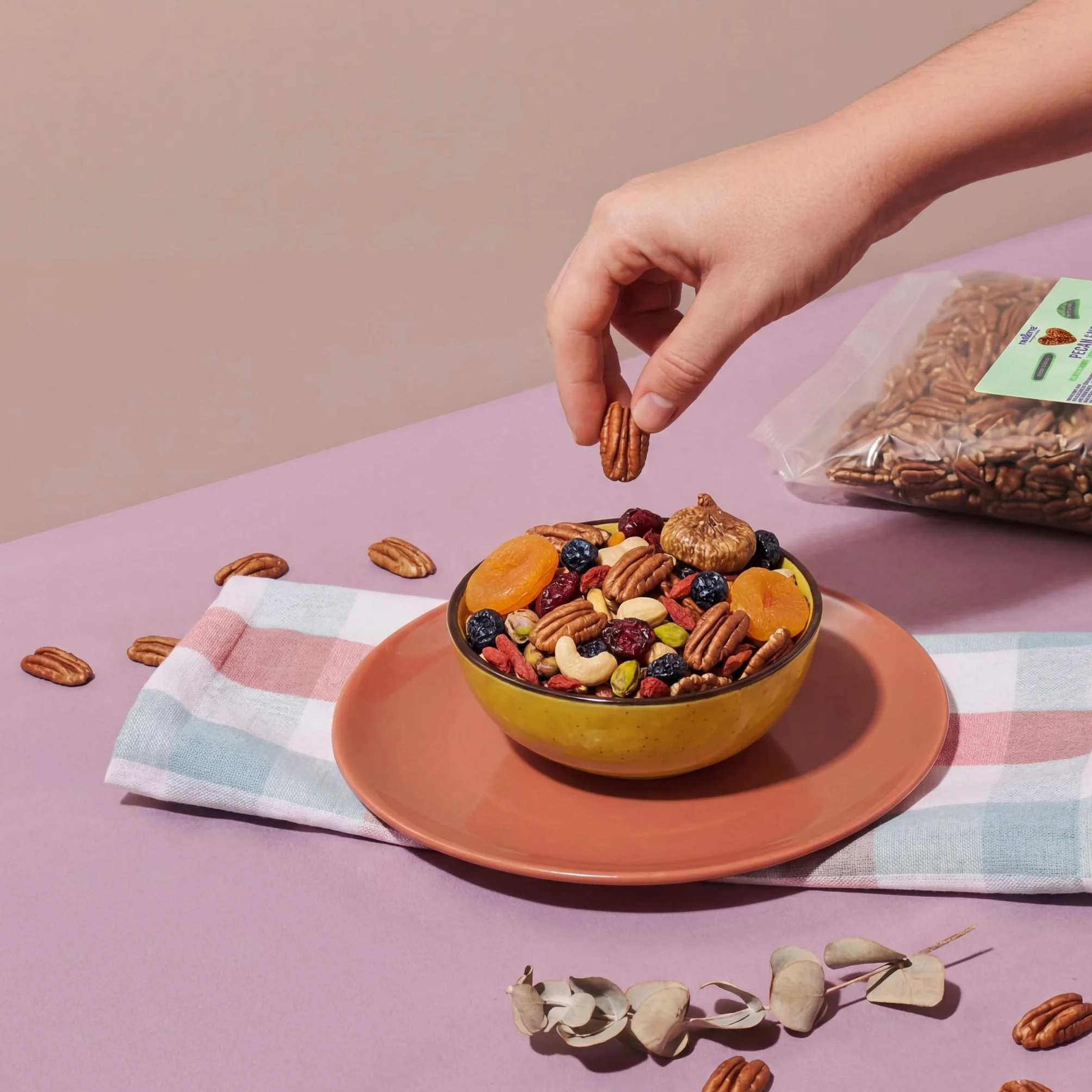 nut&me Noix de pécan naturelles Junior Mammoth 1 kg | Variété Fancy, Idéales pour pâtisserie, yaourt, granola, salades et recettes sucrées, Sans coque, gluten ni additifs