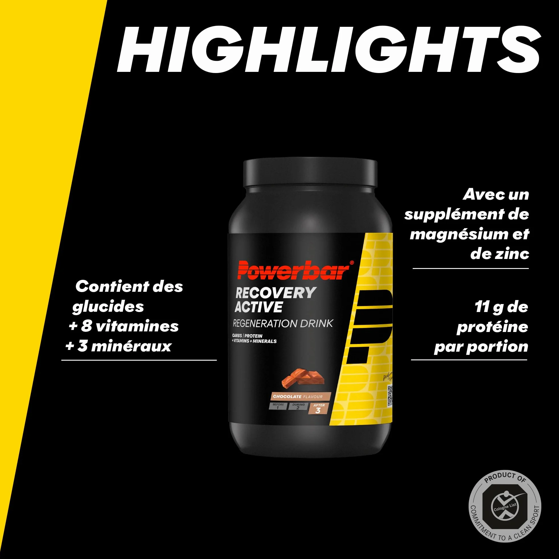 Powerbar Recovery Regenaration Drink (1210g) Chocolat - Intra- et post-entraînement - Post-entraînement