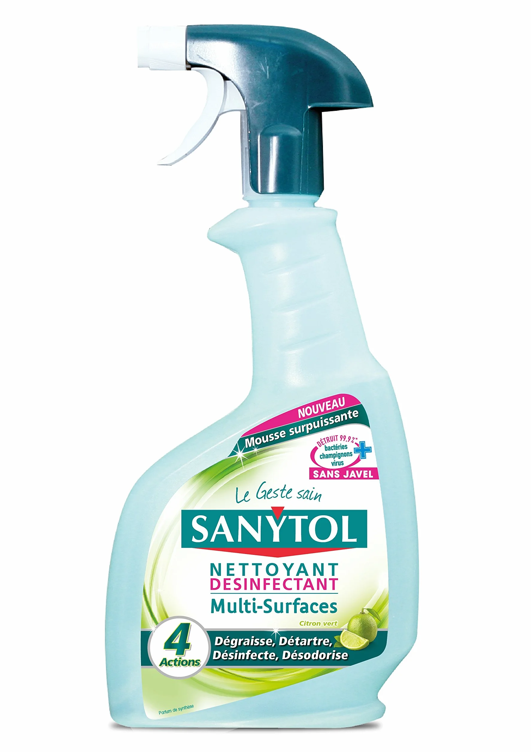 Sanytol Pistolet Désinfectant Multi-surfaces 4 Actions 500 ml - Lot de 3