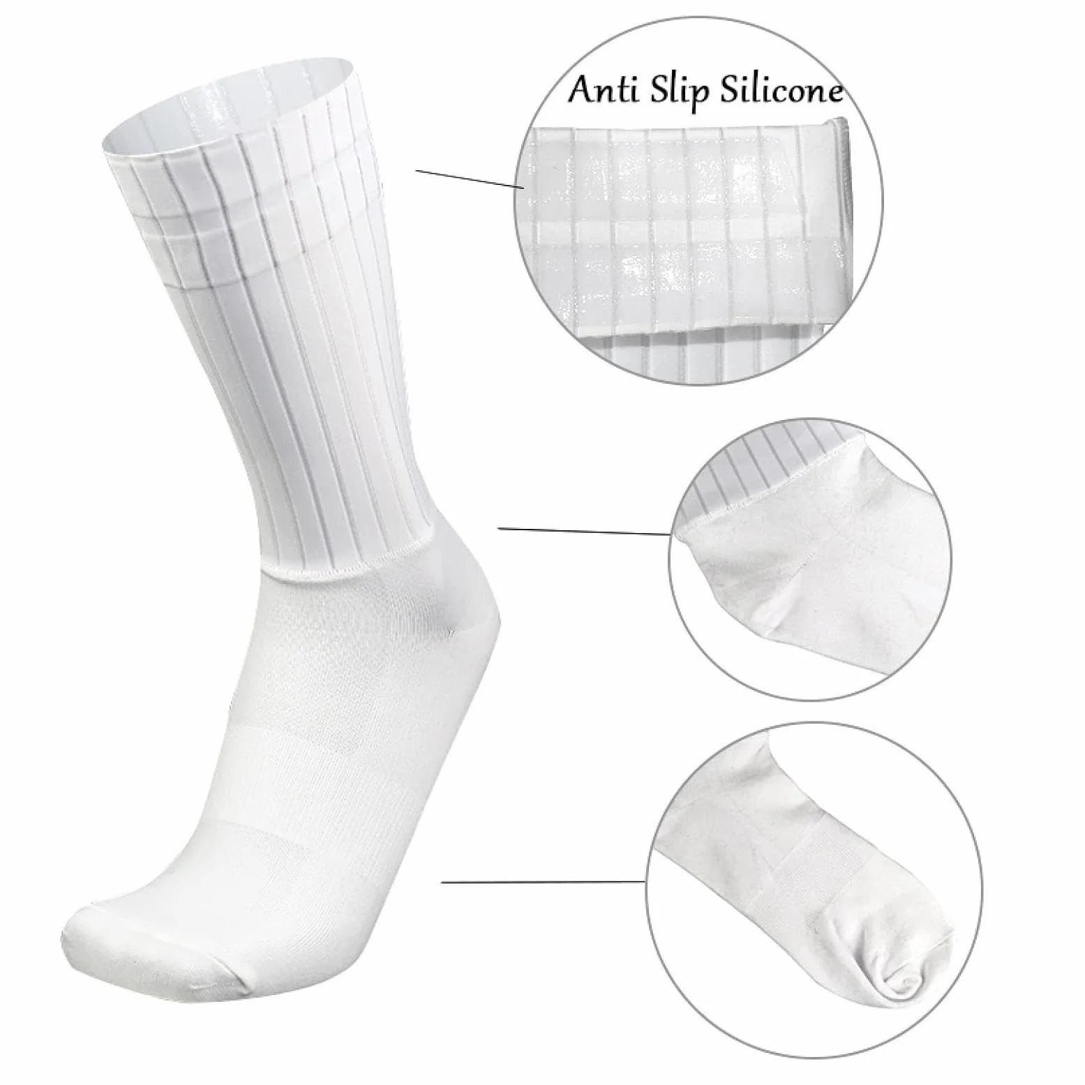 Chaussettes De Cyclisme Anti Slip Silicone Whiteline Été Hommes Sport Running Bike
