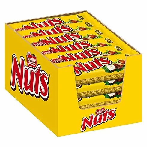 Nestlé Nuts Barres aux noisettes 42g (Pack de 24)