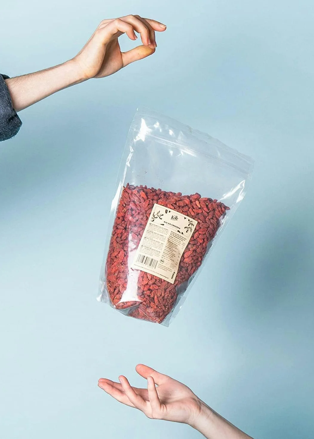 KoRo Baies de Goji Bio 1 kg – Super-aliment Naturel, Séchées Sans Additifs, Riches en Fibres et Protéines, Idéales pour Mueslis, Salades et Recettes