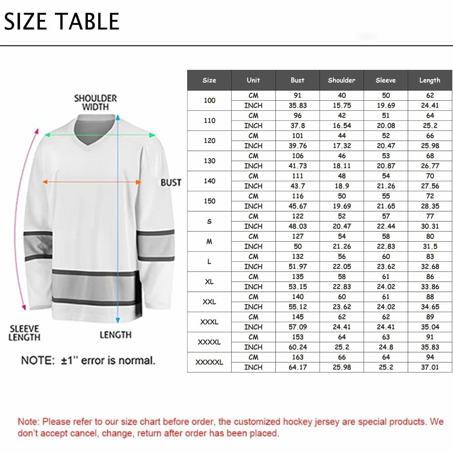 Maillot de Hockey personnalisé à Manches Longues avec numéro, nom et équipe pour Hommes, Femmes et Adolescents