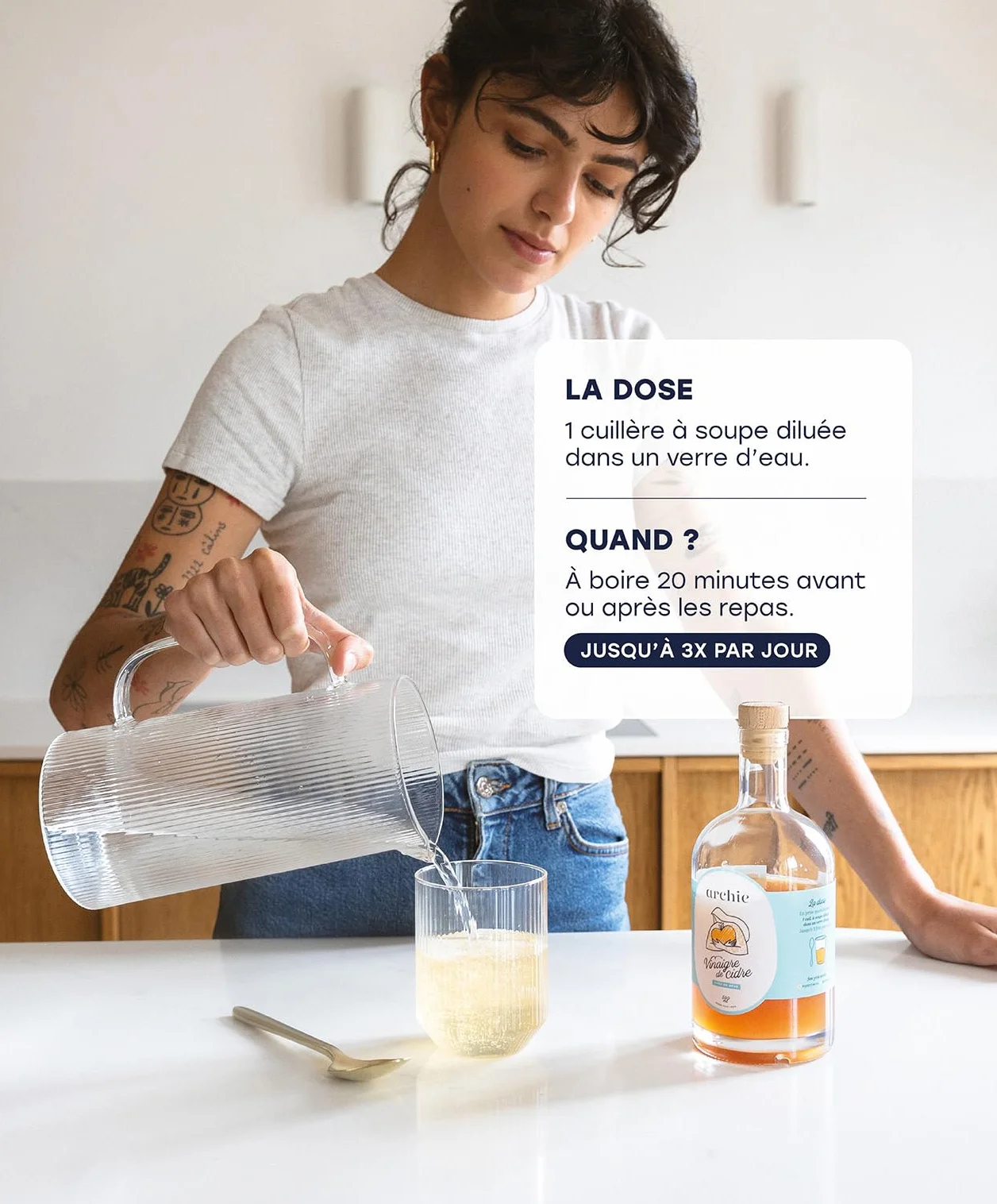 Archie, Pack Recharges Vinaigre de Cidre de pomme Biologique, 1L. Non filtré, non pasteurisé, avec la mère de vinaigre. Made in France, Normandie. Savoir-faire artisanal. Format Éco. 3 recharges.
